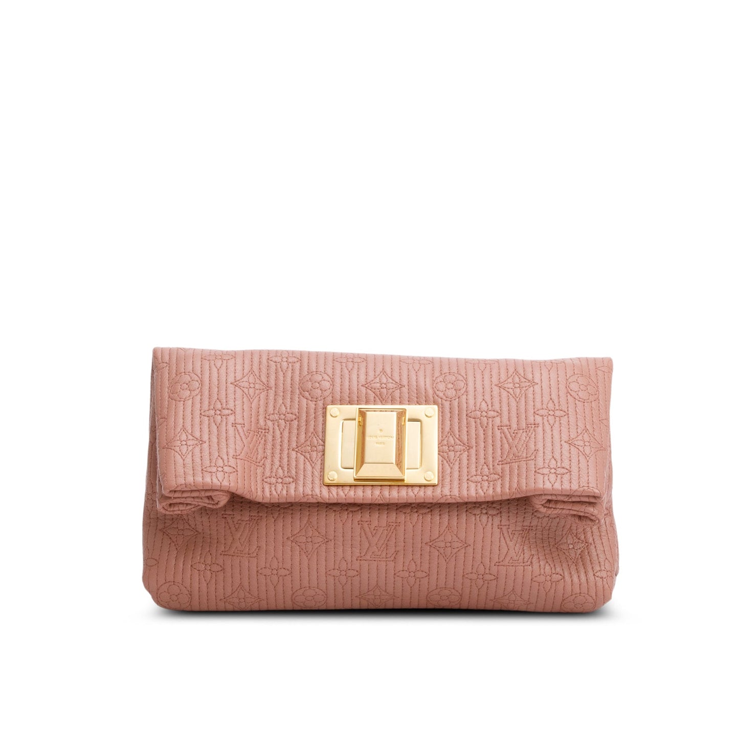 Louis Vuitton Pink Calfskin Quilted Monogram Altair Clutch