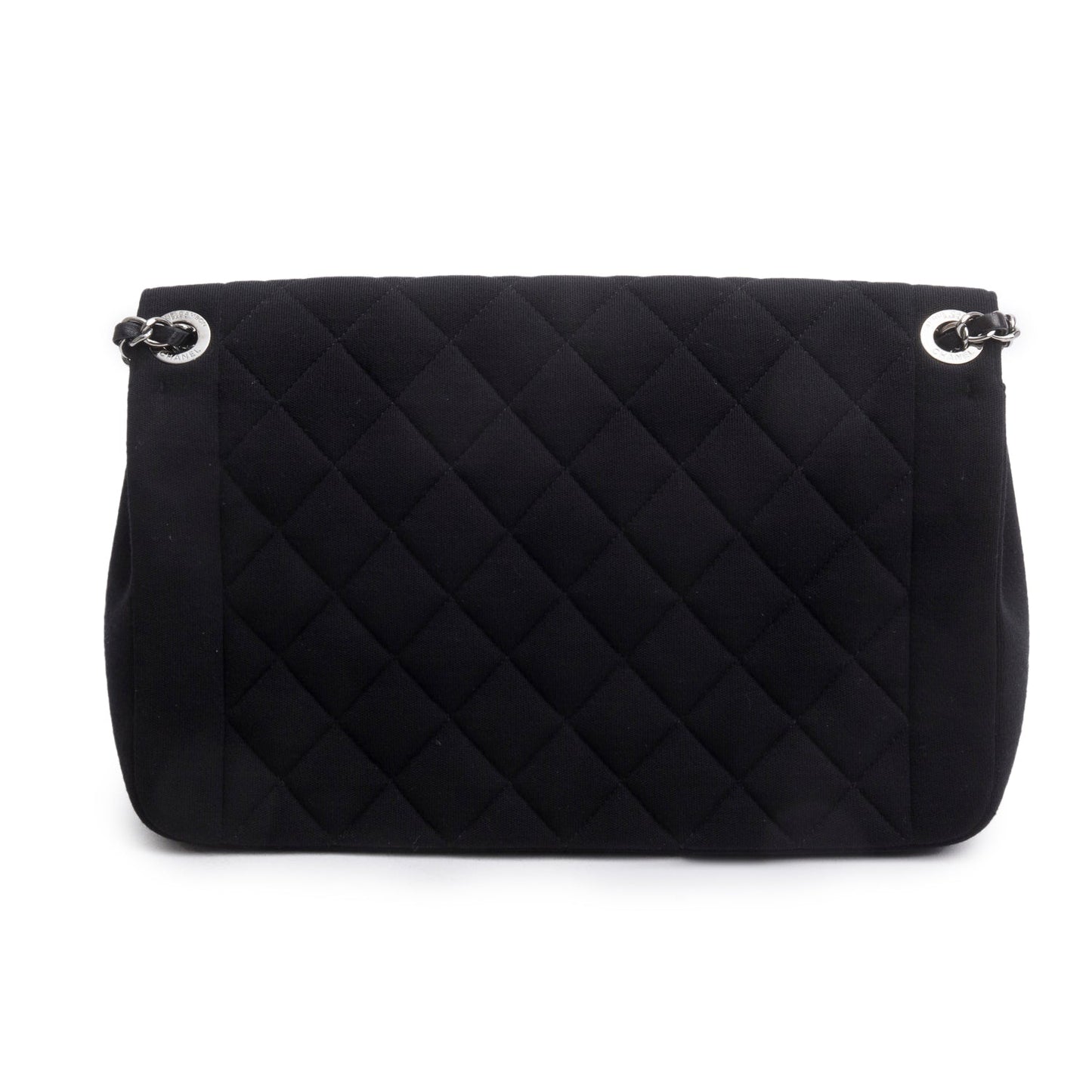 Chanel Black Jersey Quilted Chic With Me Large Flap Bag