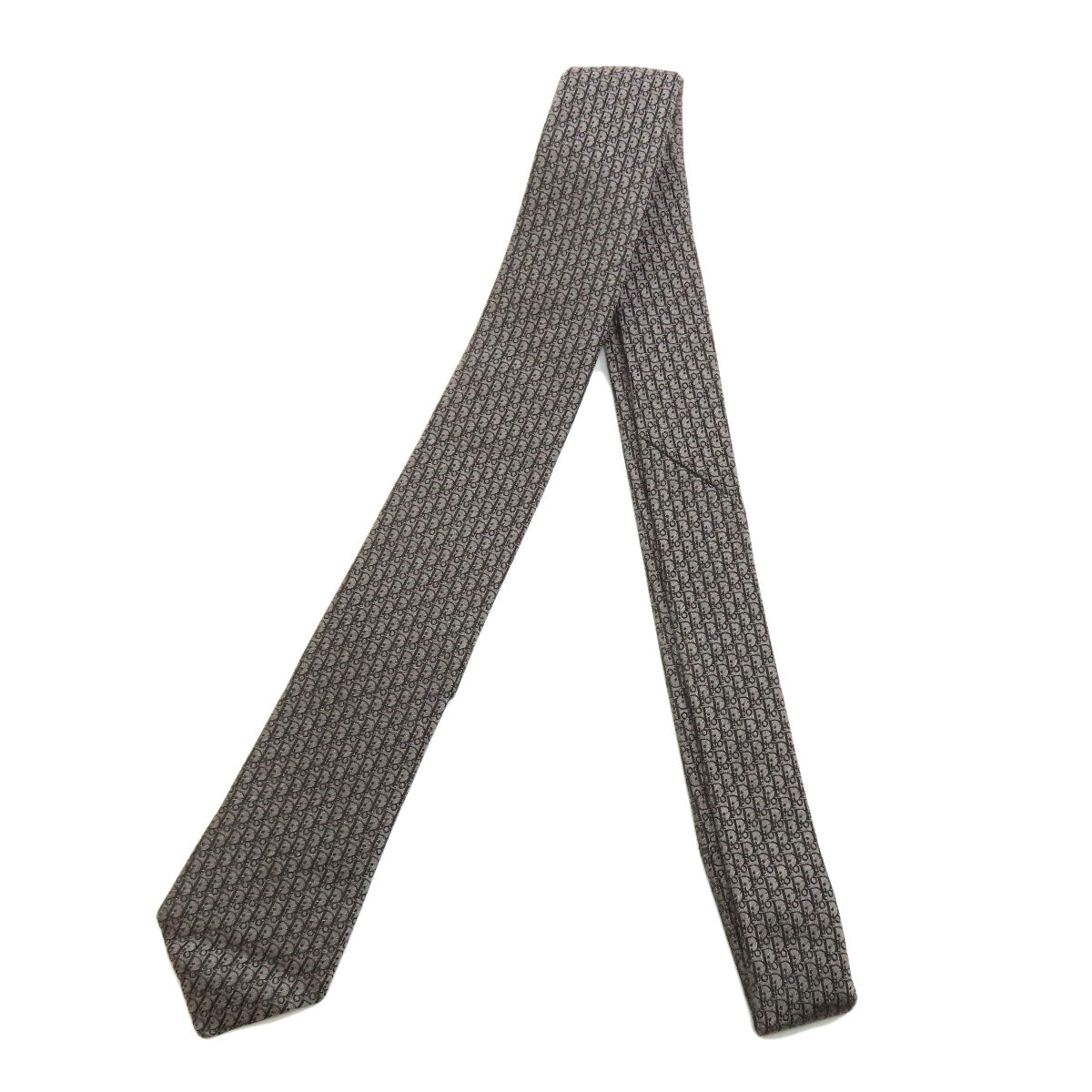 Christian Dior tie silk gray logo mens