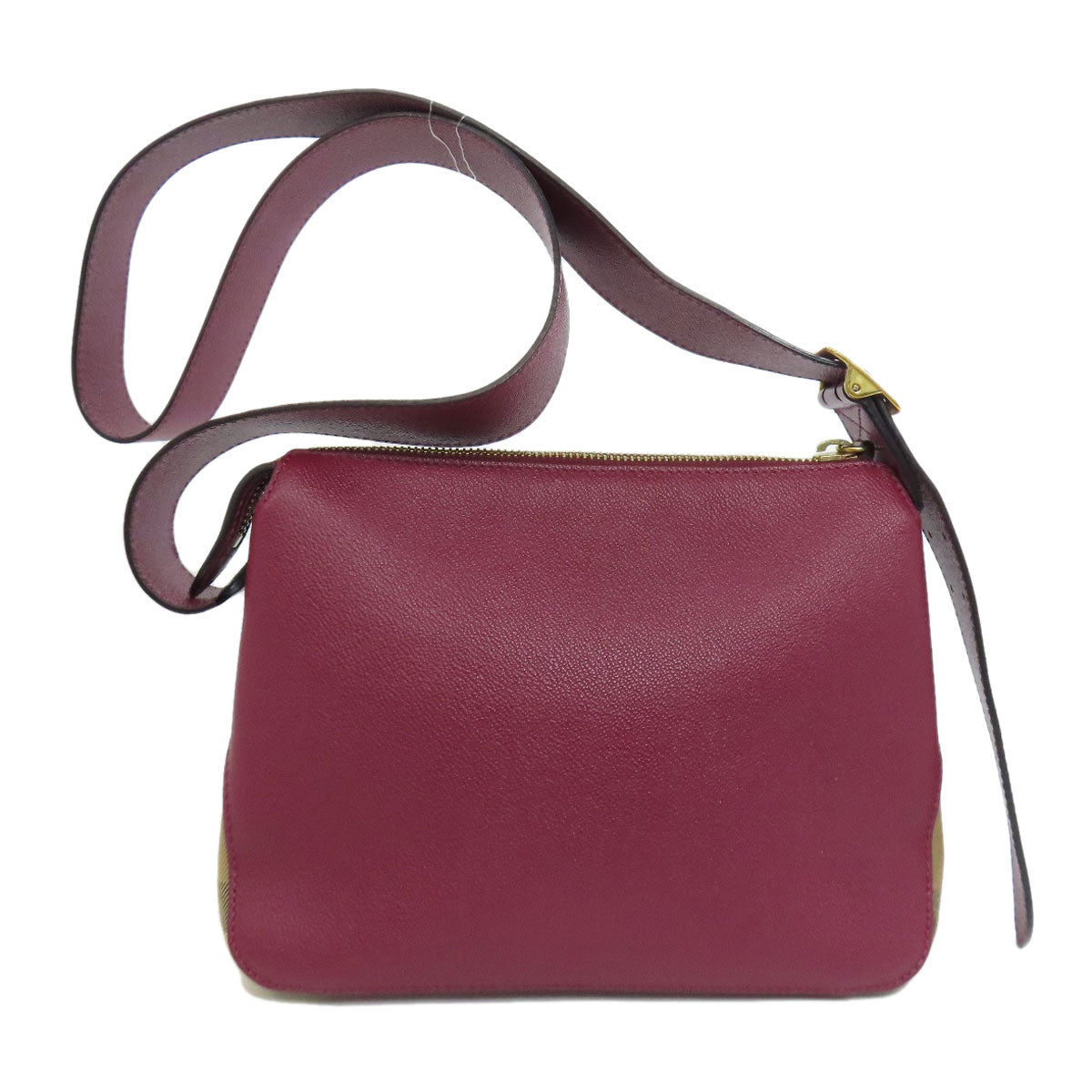 BURBERRY Shoulder Bag leather purple logo Women