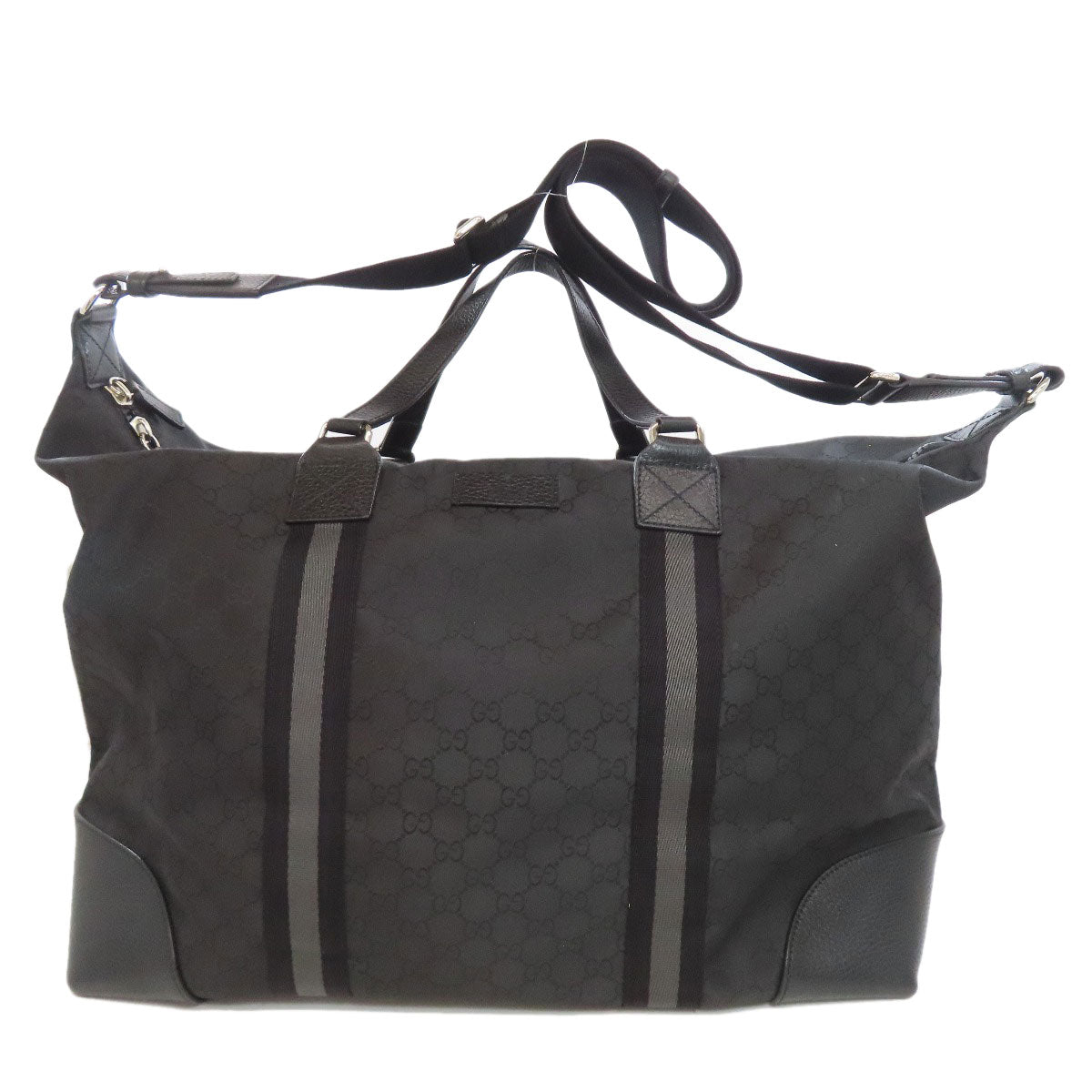 GUCCI Boston Duffel bag 449180 Nylon black GG outlet Women