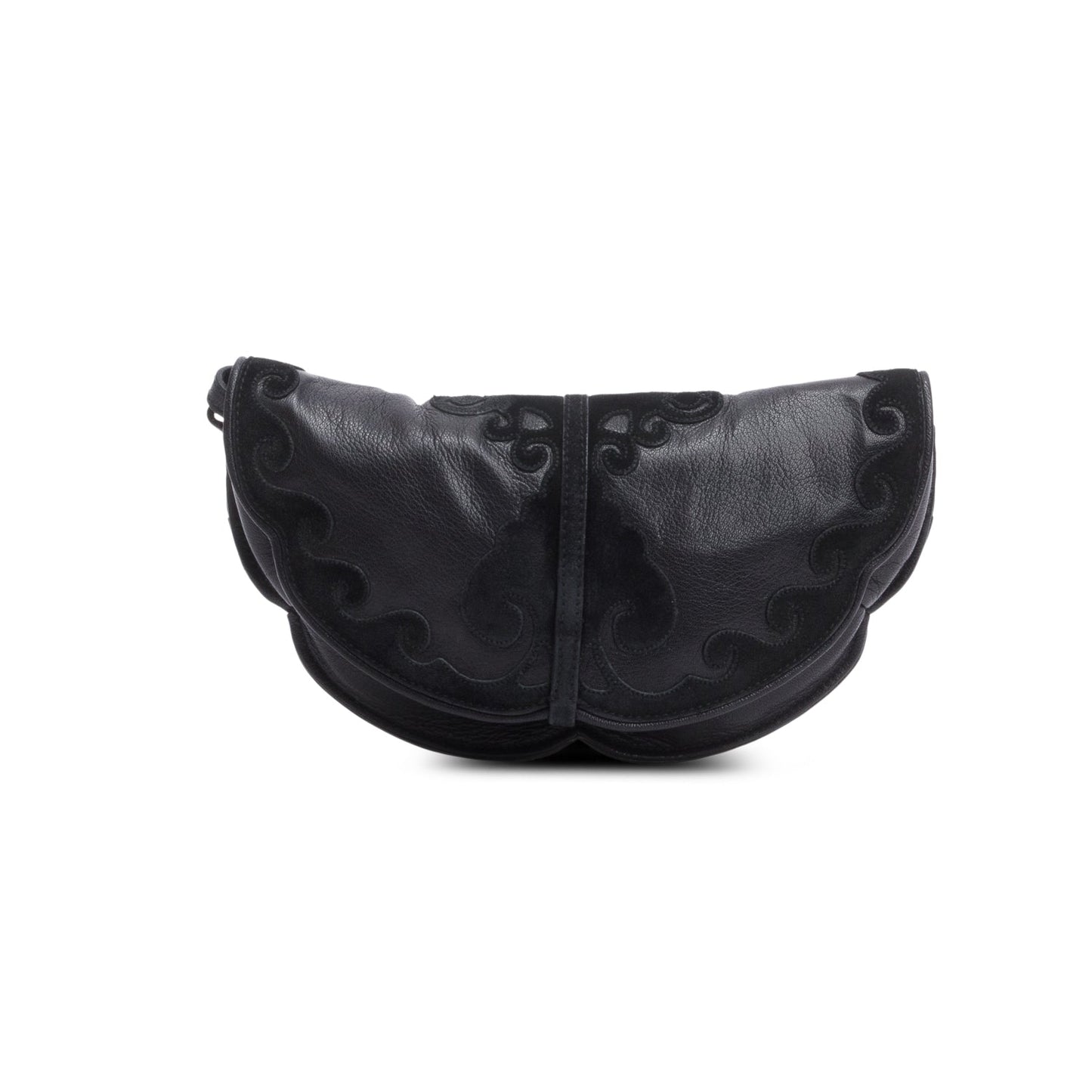 Saint Laurent Vintage Black Leather Suede Rive Gauche Shoulder Bag
