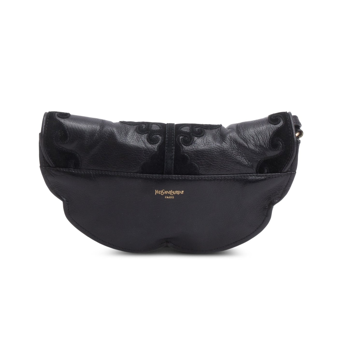 Saint Laurent Vintage Black Leather Suede Rive Gauche Shoulder Bag