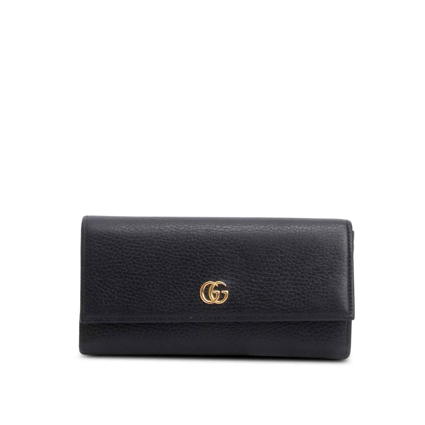 Gucci Black Calfskin Leather GG Marmont Continental Wallet
