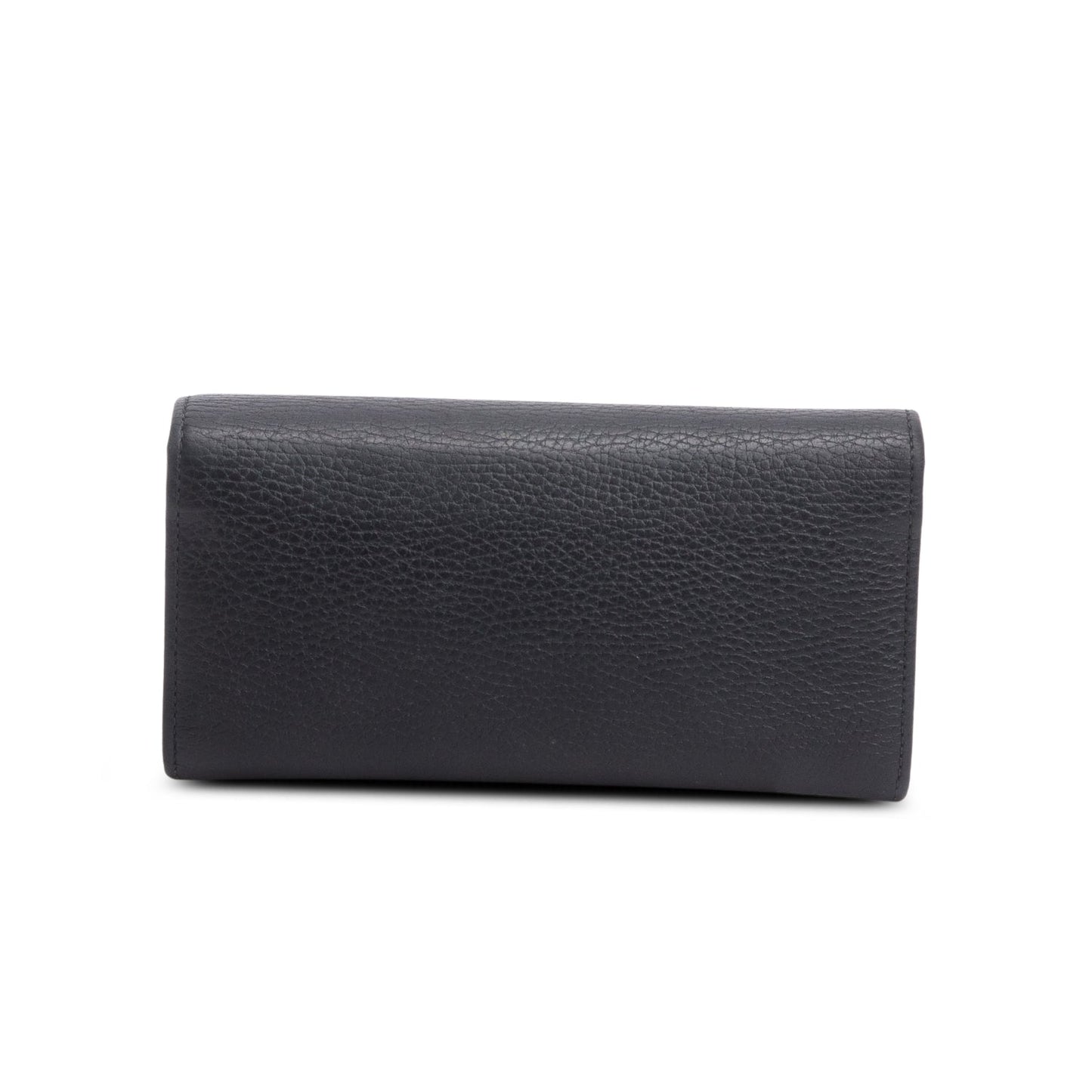 Gucci Black Calfskin Leather GG Marmont Continental Wallet