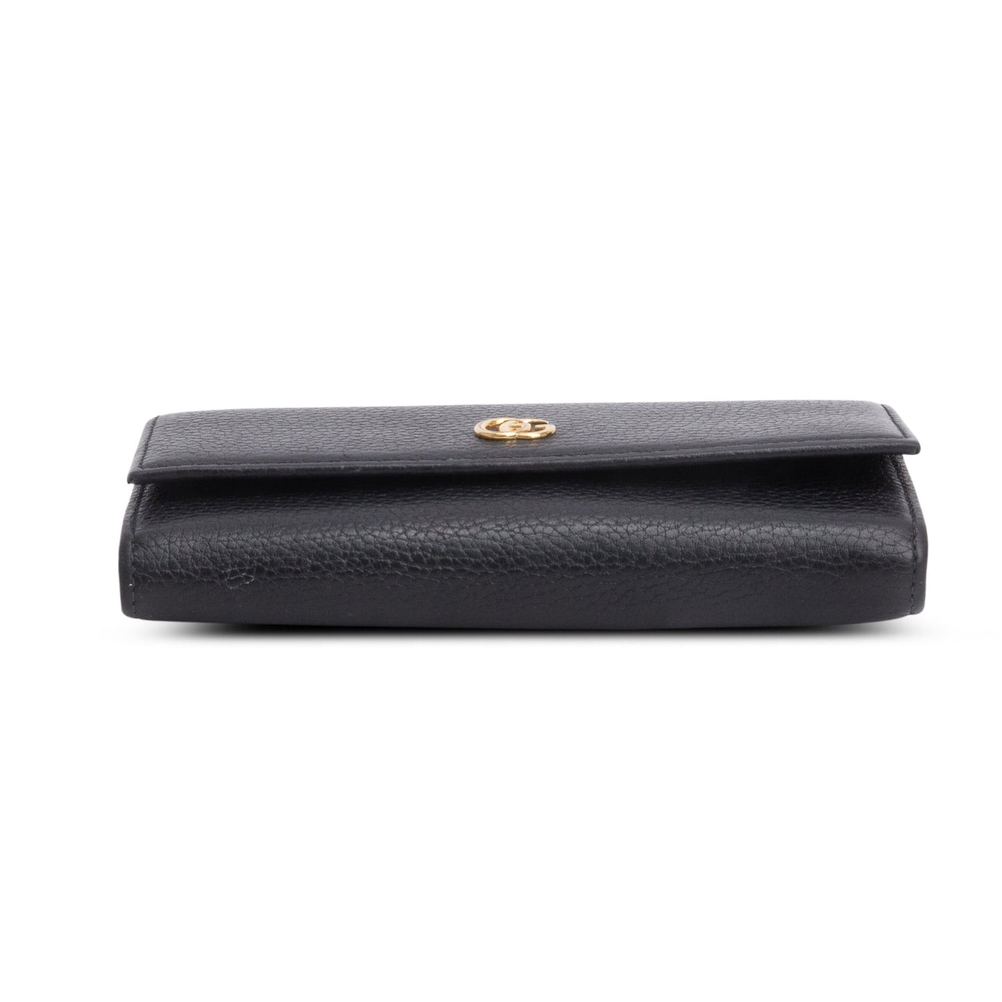 Gucci Black Calfskin Leather GG Marmont Continental Wallet