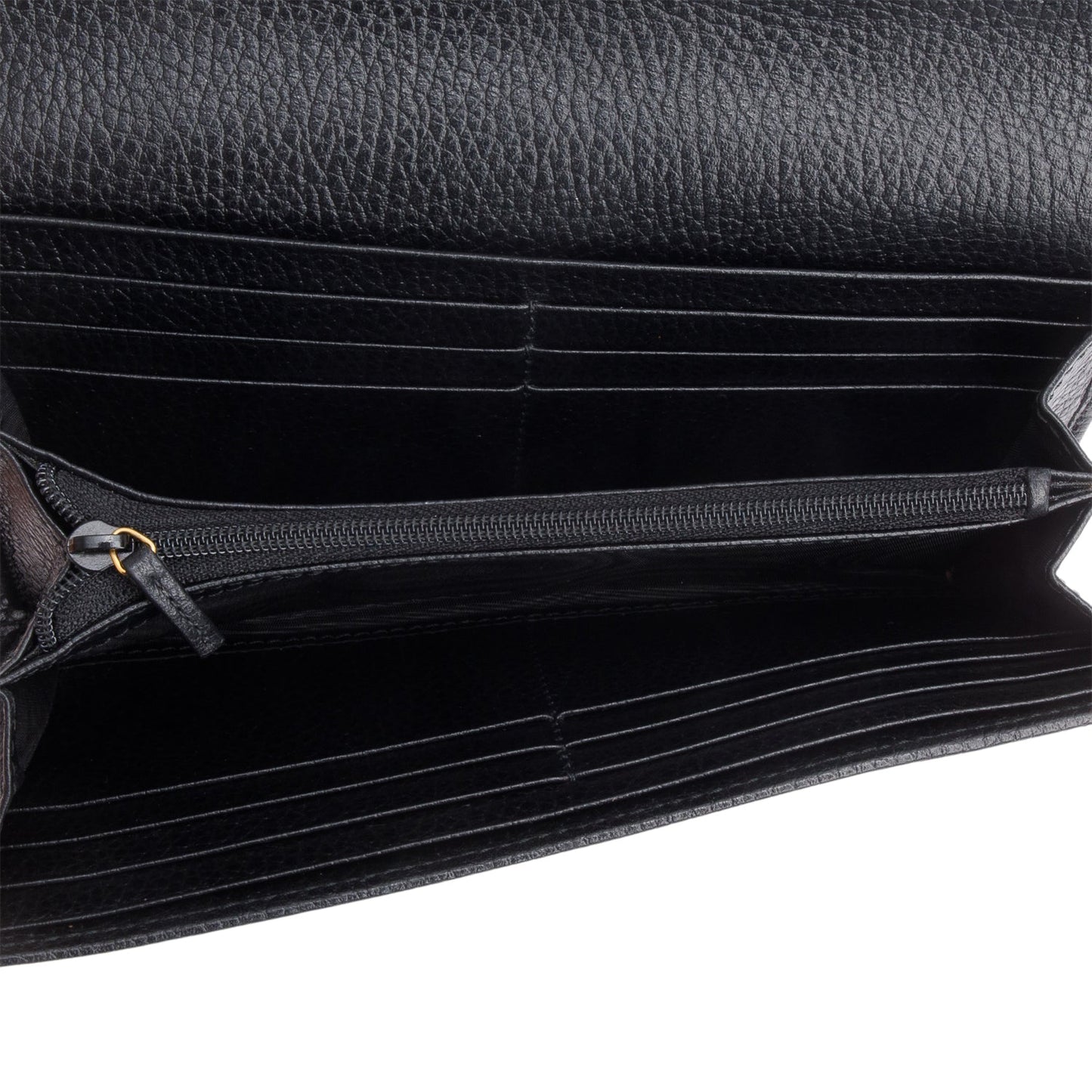 Gucci Black Calfskin Leather GG Marmont Continental Wallet