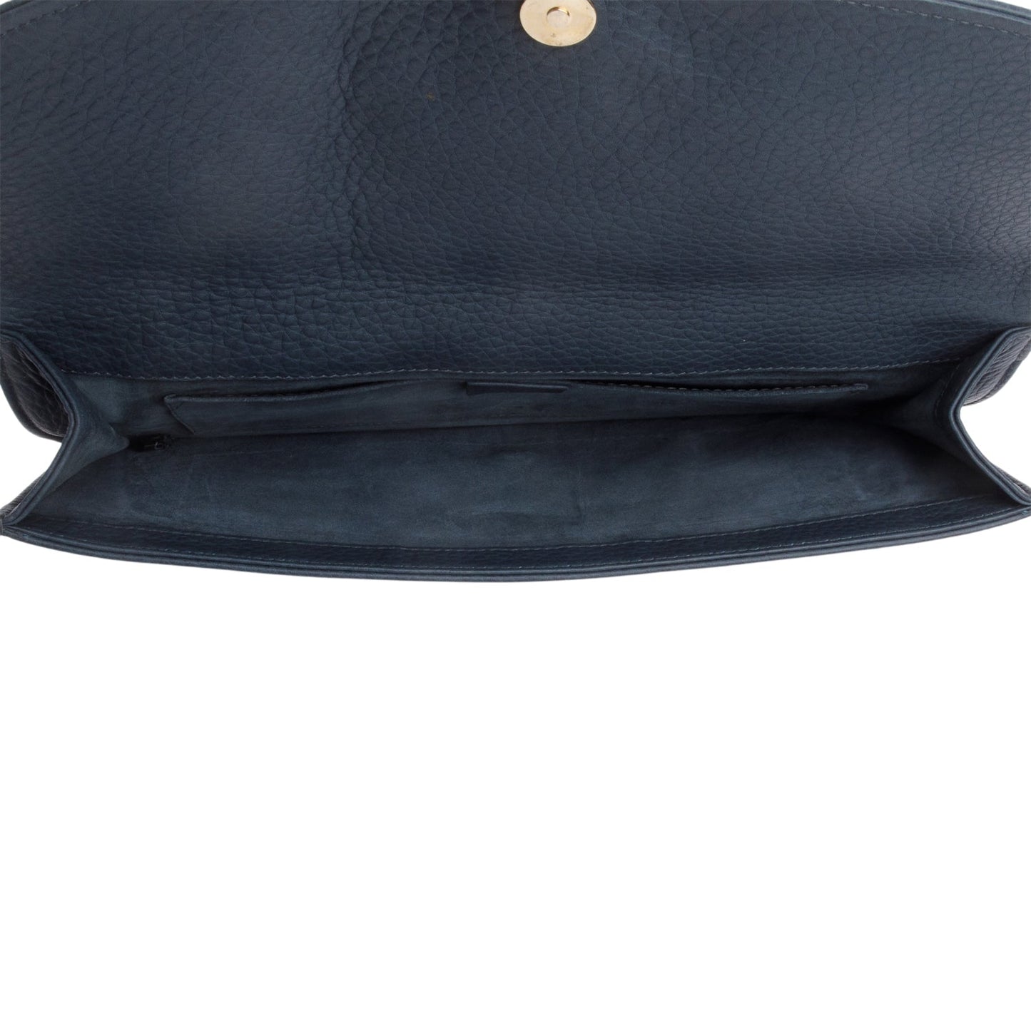 Gucci Blue Pebbled Calfskin 1973 Flap Clutch