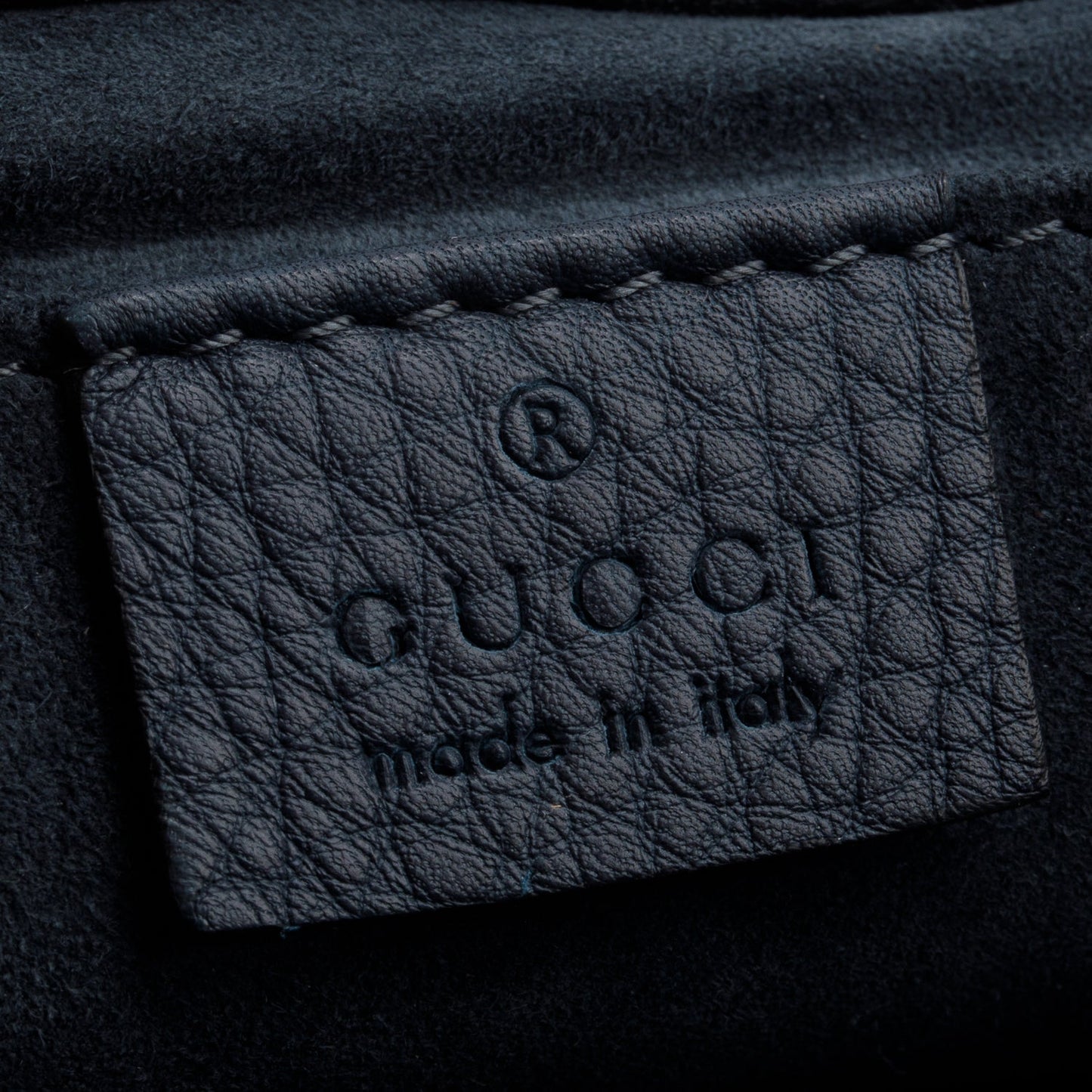 Gucci Blue Pebbled Calfskin 1973 Flap Clutch