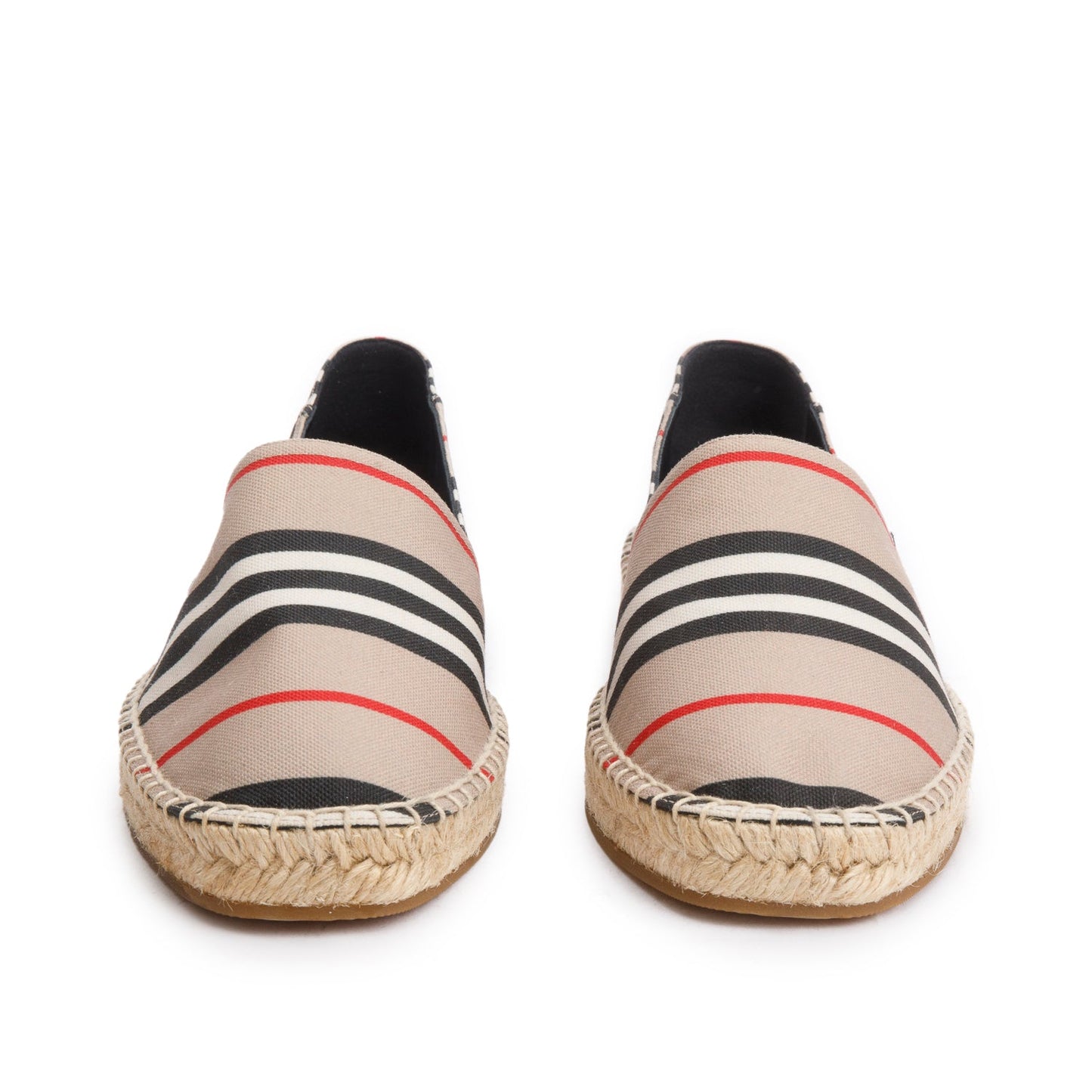Burberry Beige Check Mews Espadrilles, Size 38
