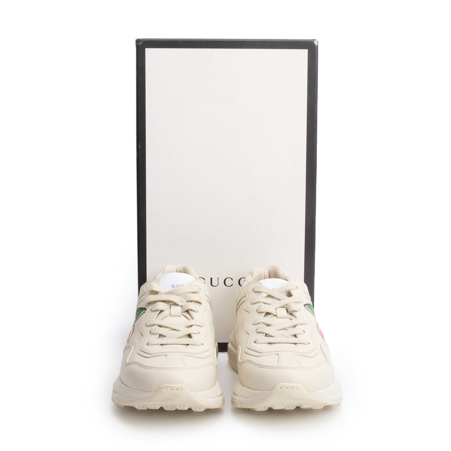 Gucci Beige Leather GG Apple Rhyton Sneakers, Size 37.5