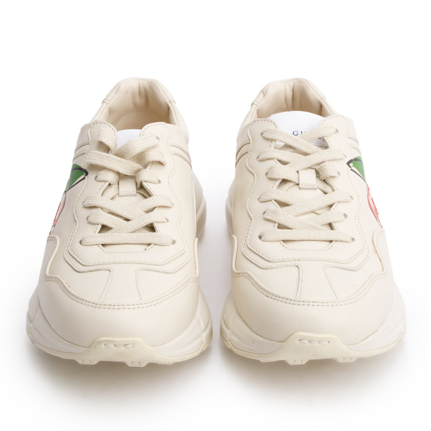 Gucci Beige Leather GG Apple Rhyton Sneakers, Size 37.5