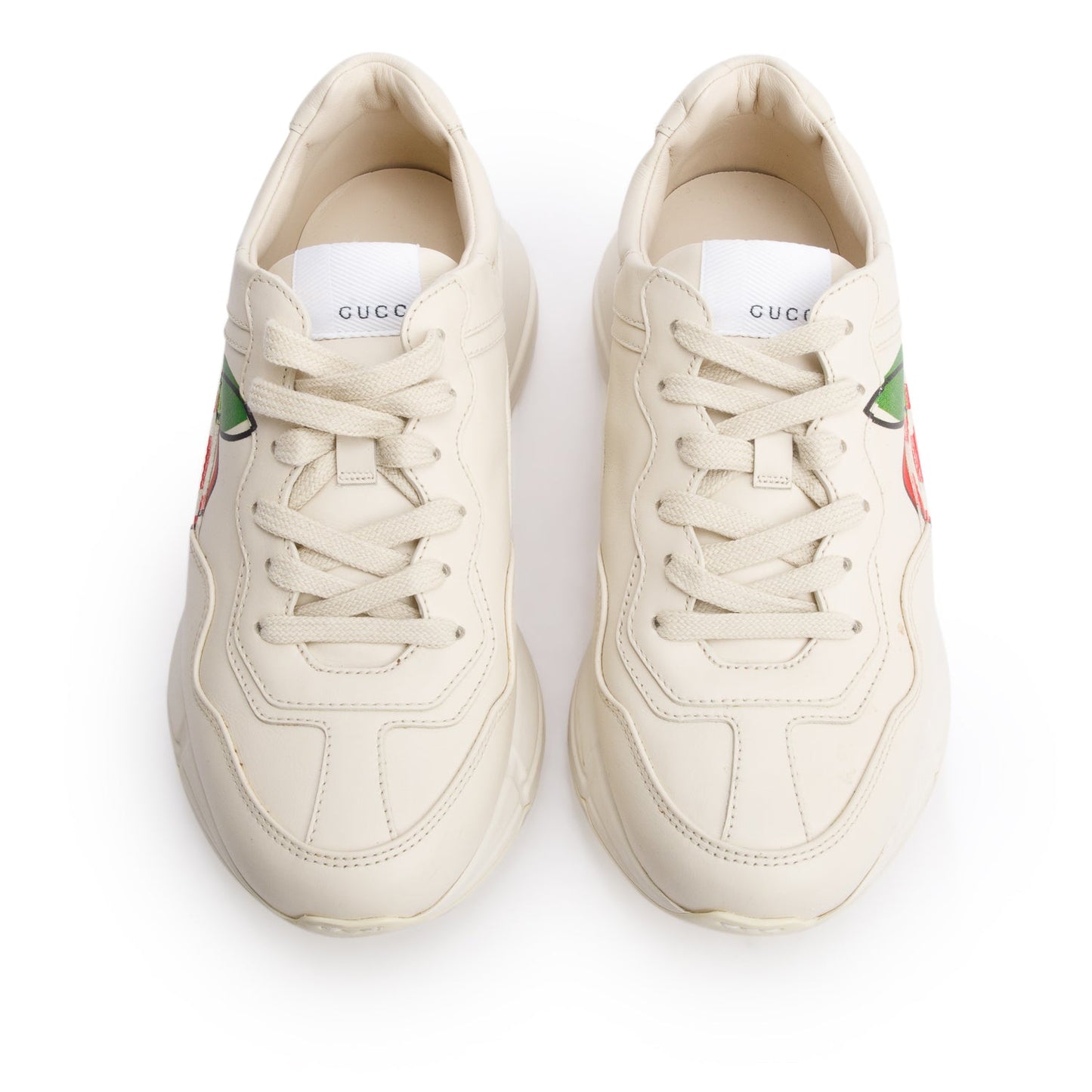 Gucci Beige Leather GG Apple Rhyton Sneakers, Size 37.5