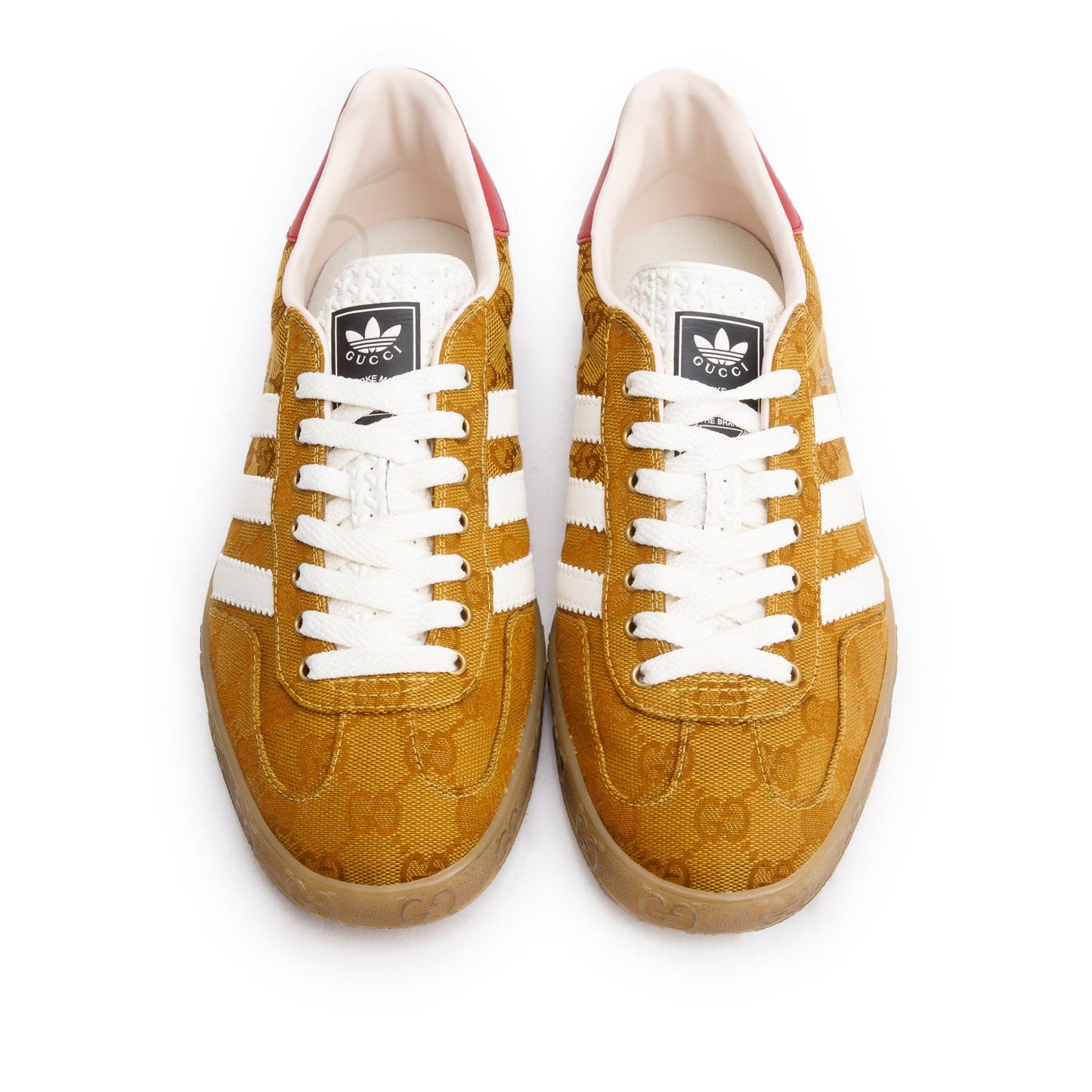 Gucci x Adidas Brown Vintage GG Monogram Gazelle Sneakers, Men's Size 7