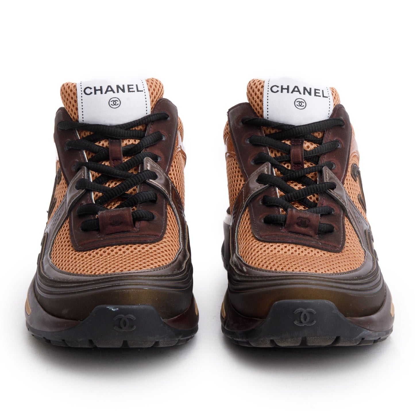 Chanel Multicolor Interlocking CC Logo Mesh Sneakers, Size 37.5