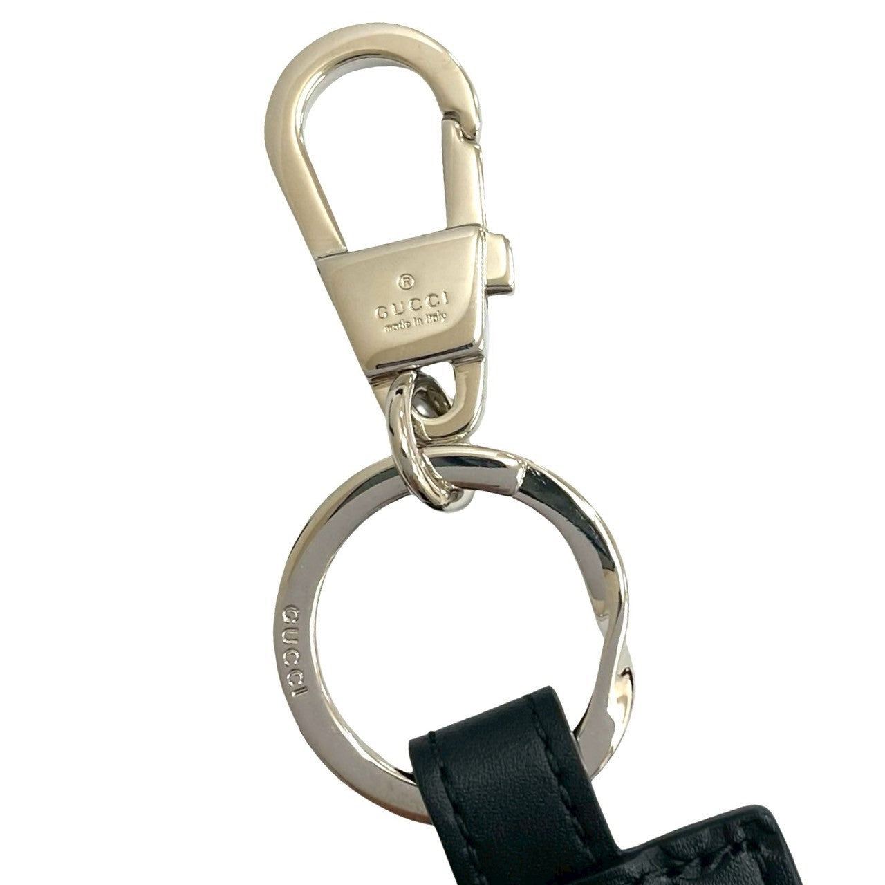 GUCCI key ring leather black Sima Dorian