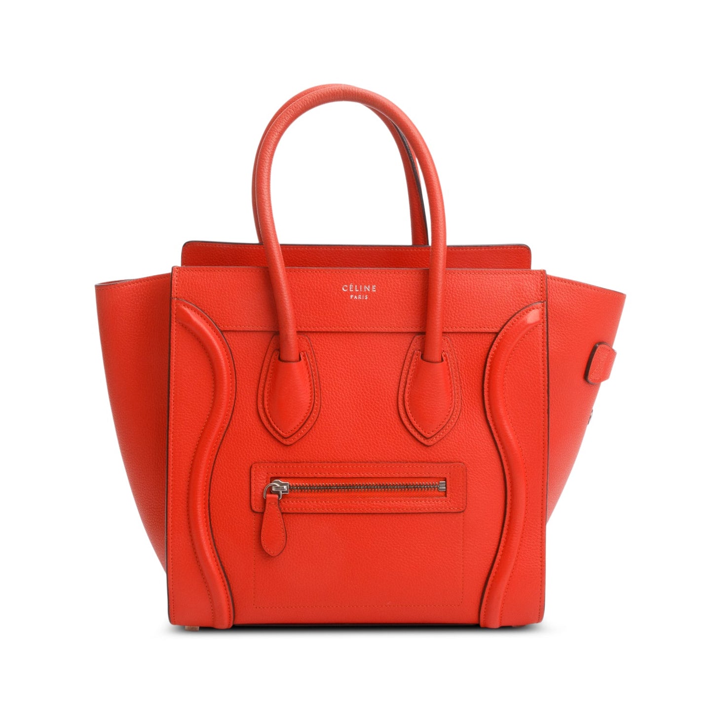 Celine Orange Calfskin Leather Micro Luggage Tote