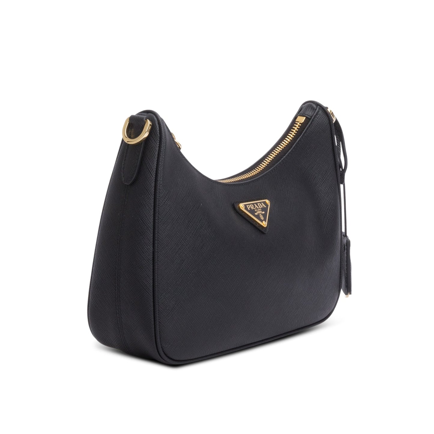 Prada Black Saffiano Lux Mini Re-Edition Shoulder Bag