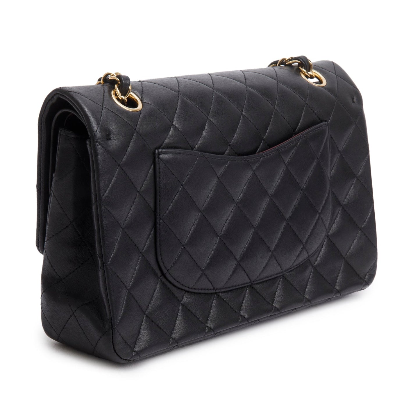 Chanel Black Quilted Lambskin Leather Classic Medium Double Flap Bag