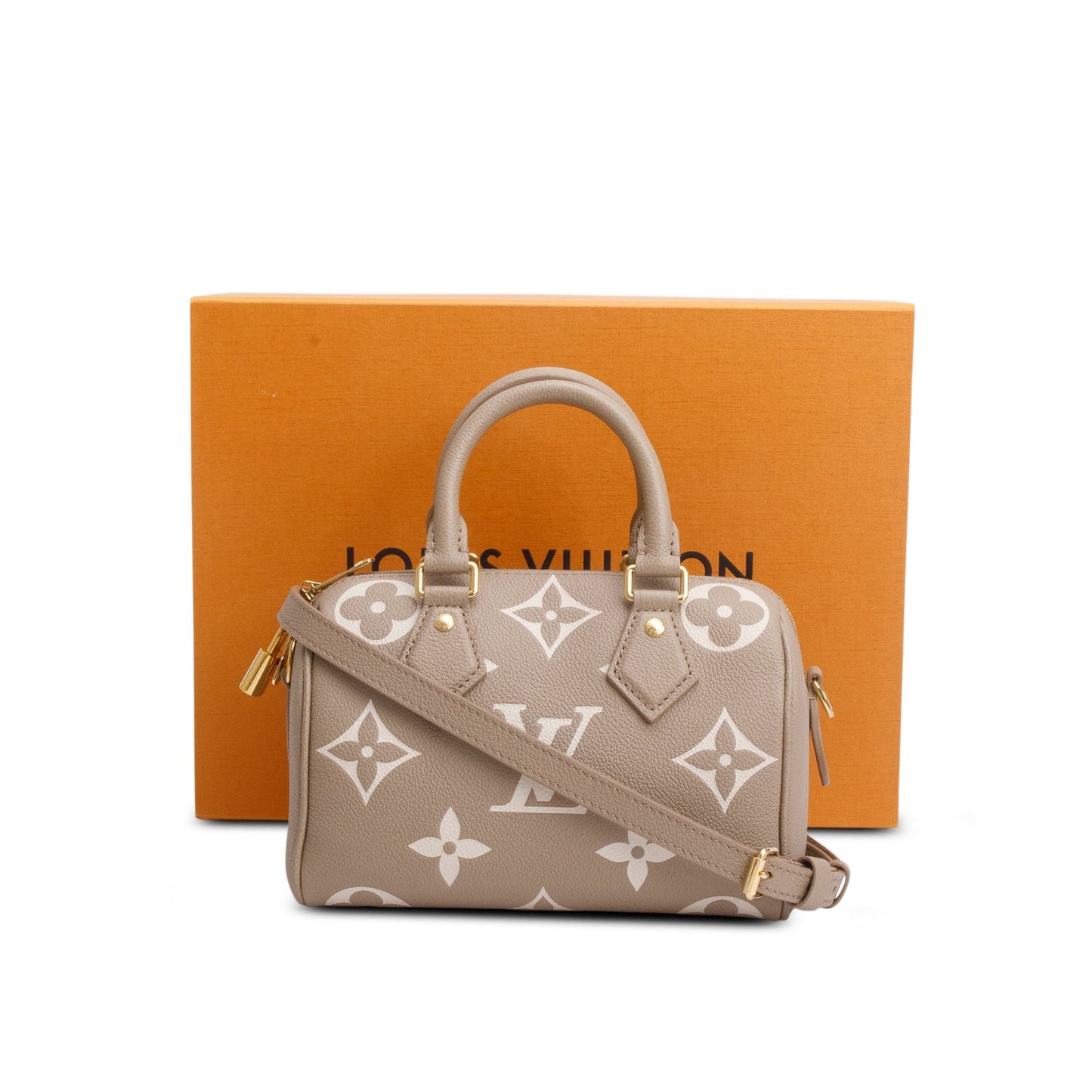 Louis Vuitton 2025 Taupe Empreinte Monogram Giant Speedy Bandouliere 20