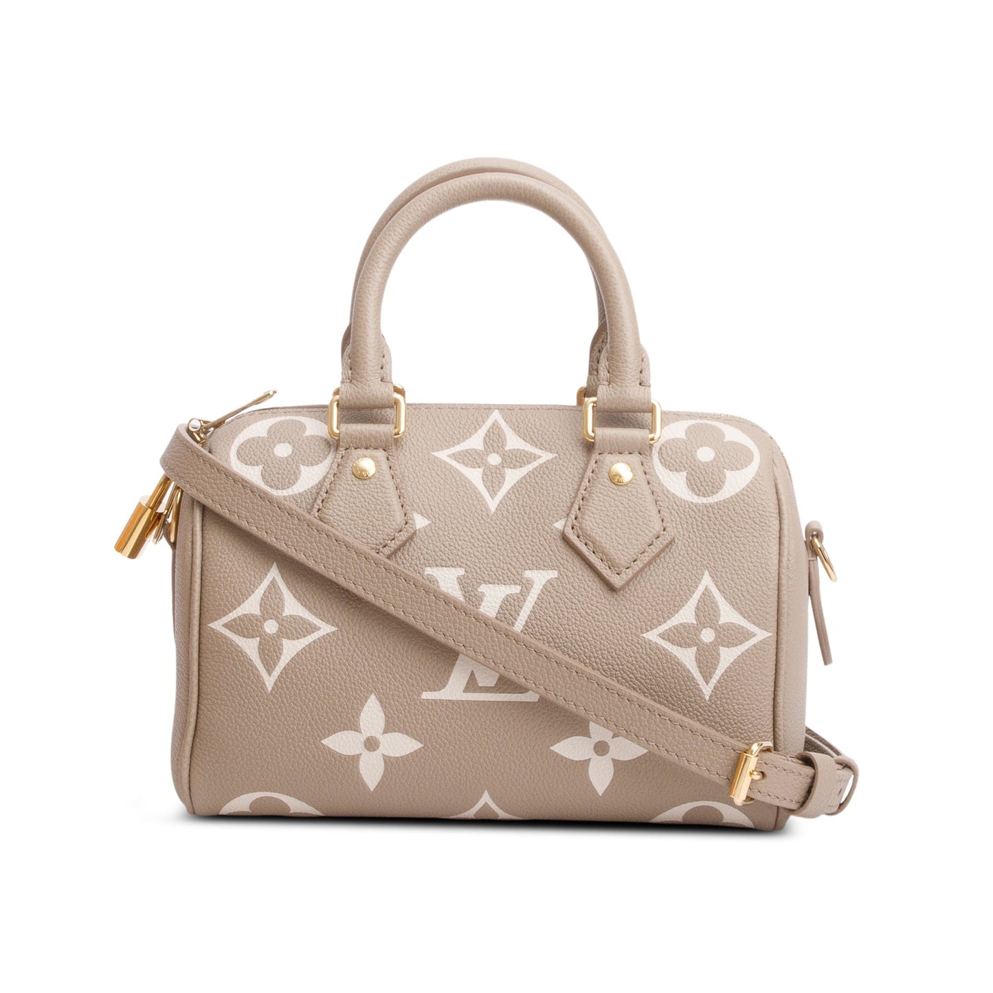 Louis Vuitton 2025 Taupe Empreinte Monogram Giant Speedy Bandouliere 20