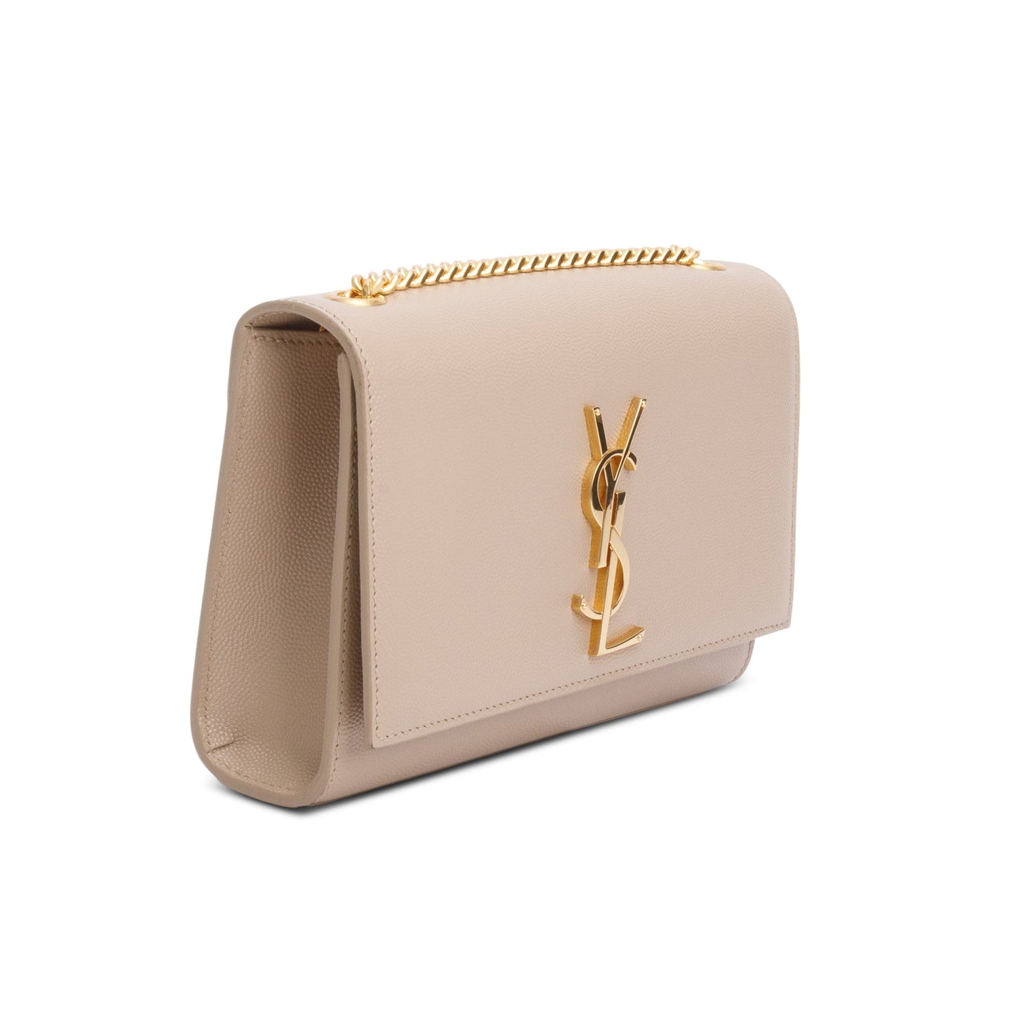 Saint Laurent 2022 Beige Grain De Poudre Small Monogram Kate Satchel