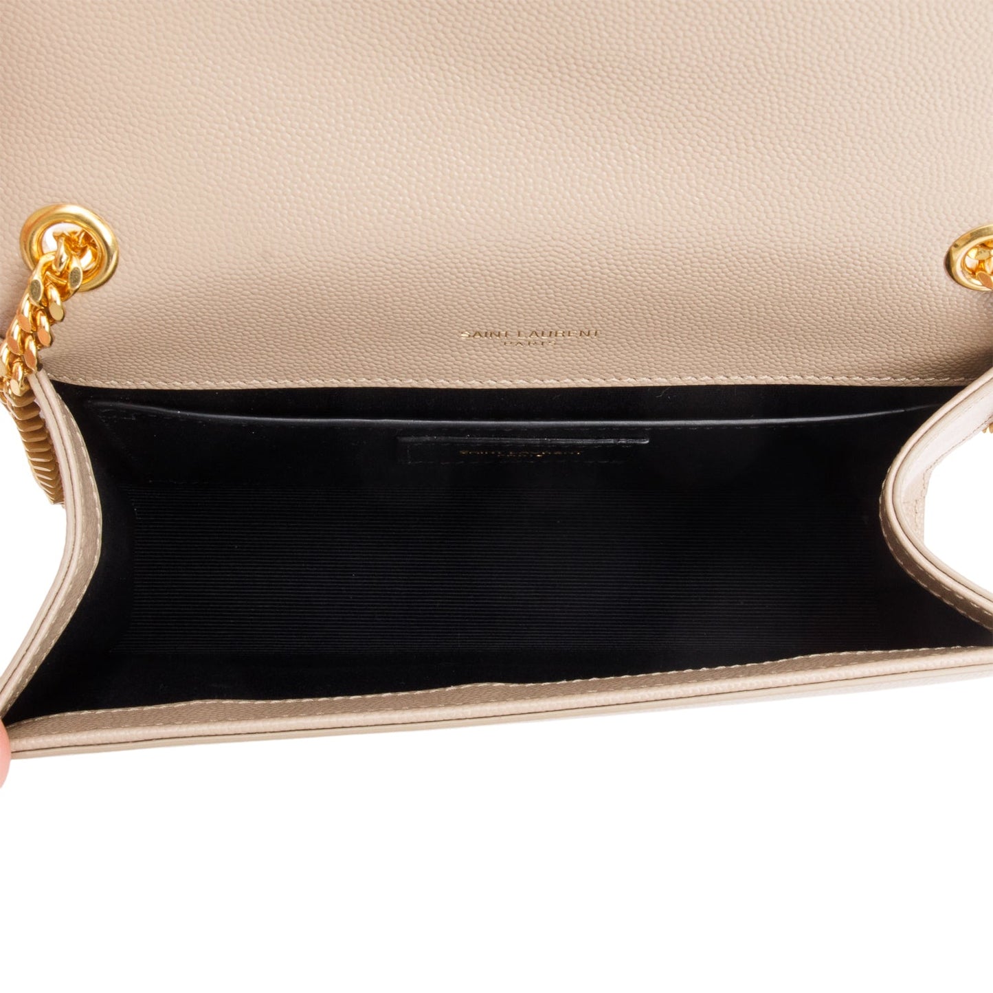 Saint Laurent 2022 Beige Grain De Poudre Small Monogram Kate Satchel