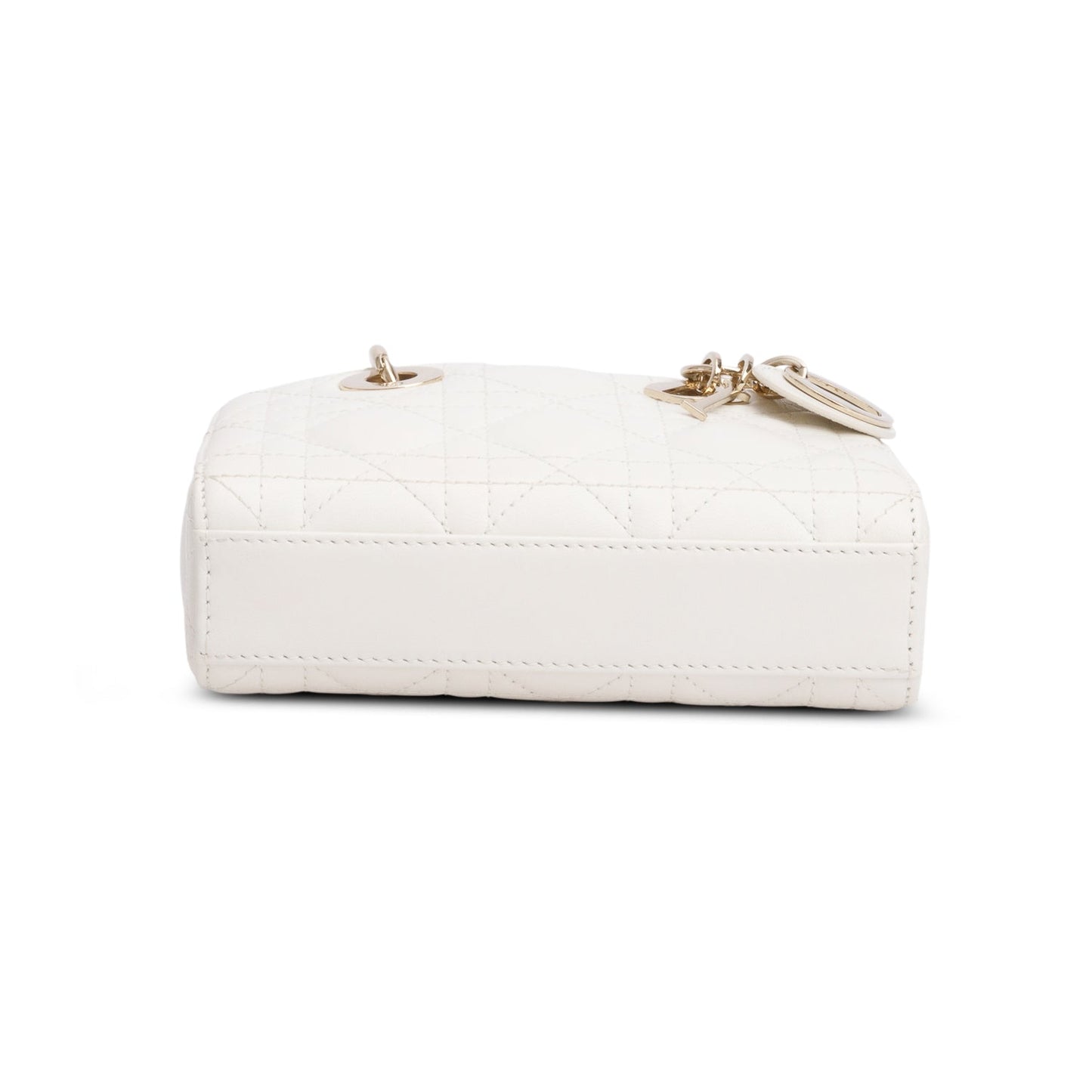 Christian Dior 2024 White Lambskin Cannage Micro Lady D-Joy