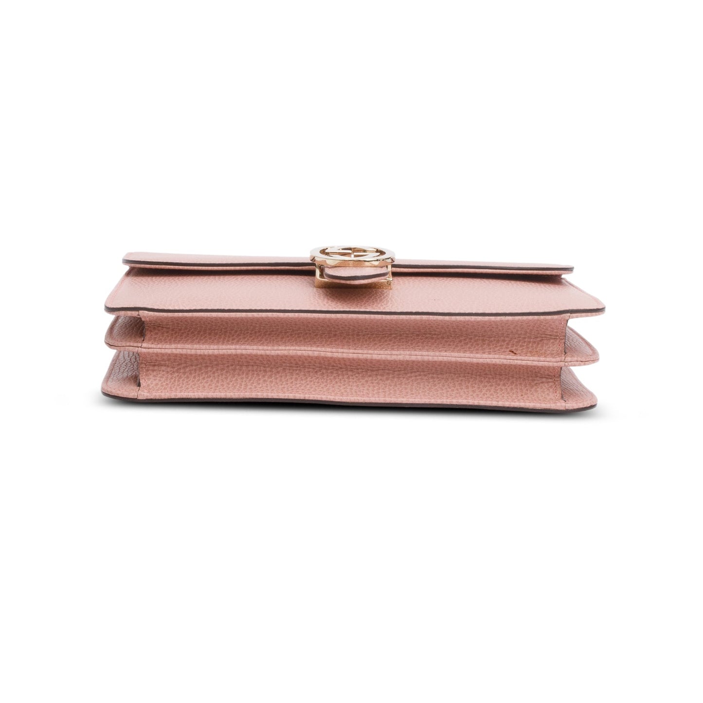Gucci Pink Calfskin Leather Medium Dollar Interlocking GG Shoulder Bag