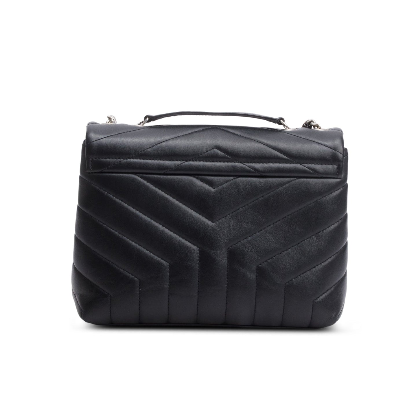 Saint Laurent 2021 Black Y Chevron Leather Small LouLou Shoulder Bag
