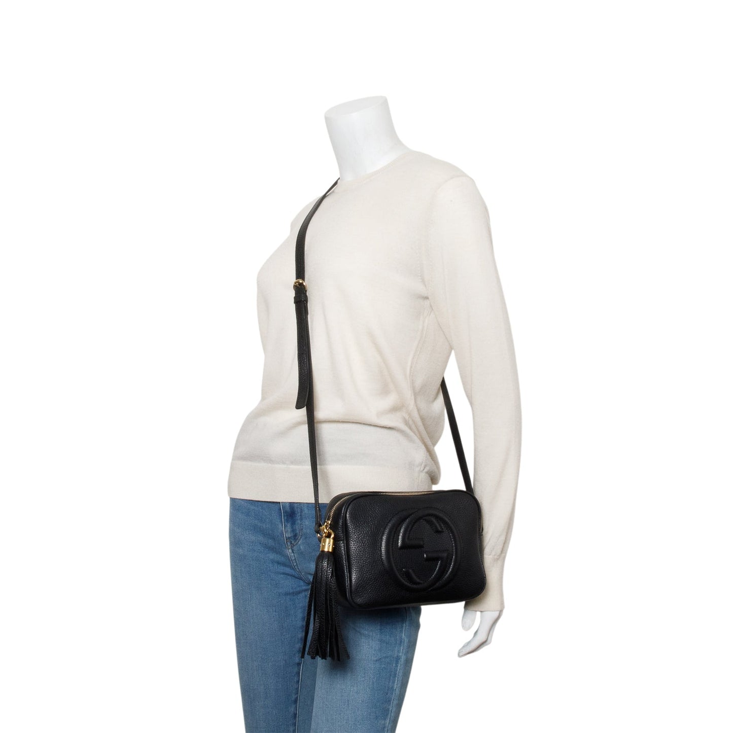 Gucci Black Pebbled Calfskin Leather Small Soho Disco Bag