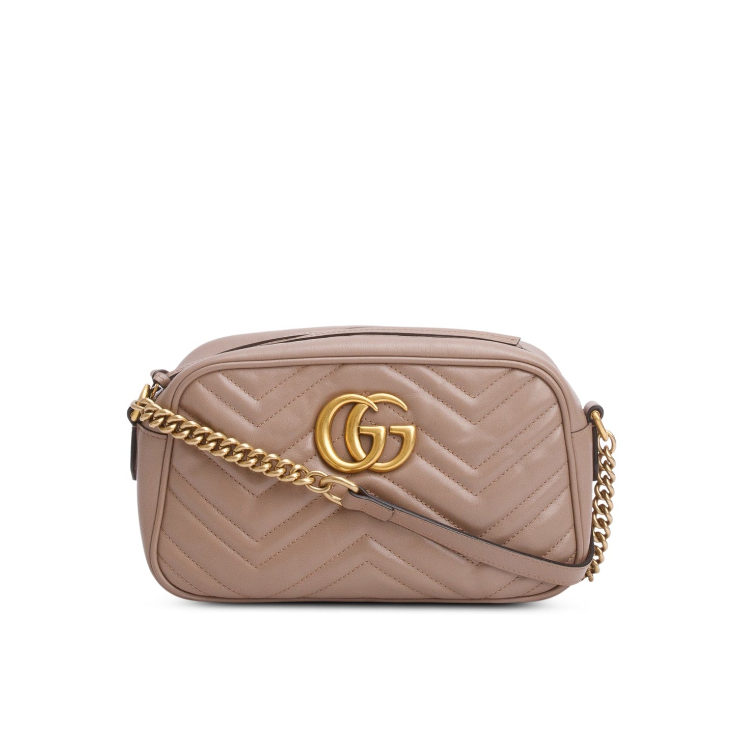 Gucci Beige GG Marmont Matelasse Small Camera Bag