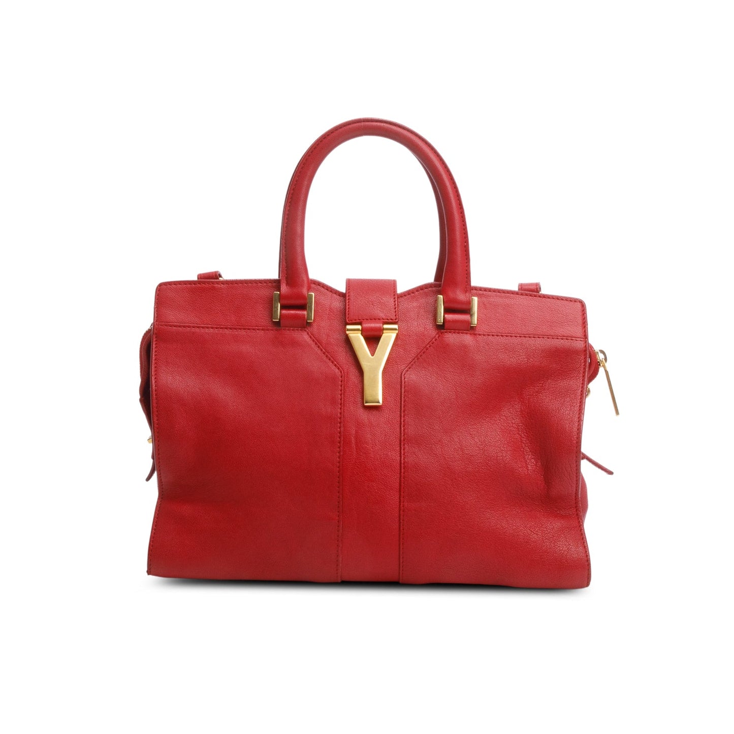 Saint Laurent Red Calfskin Small Classic Y Cabas