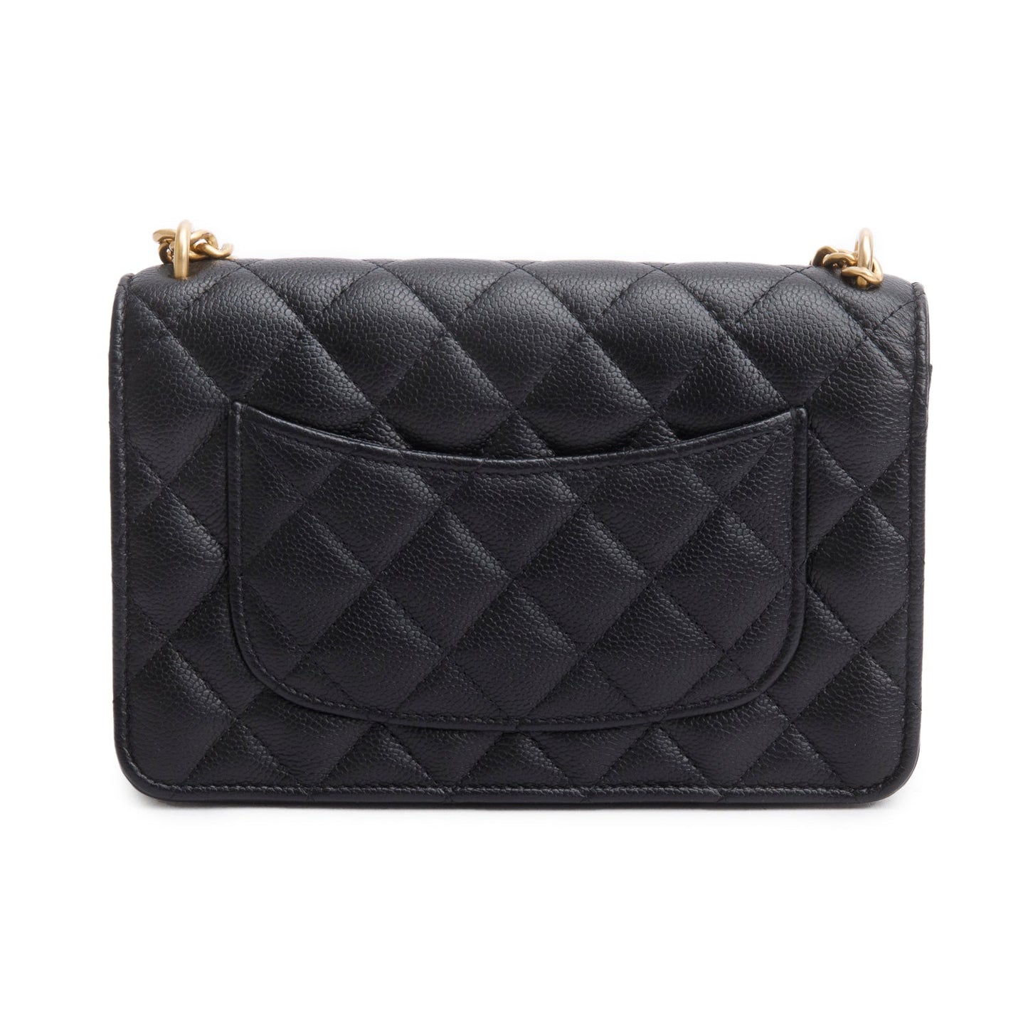 Chanel 2024 Black Quilted Caviar Leather Sweetheart CC Wallet on Chain