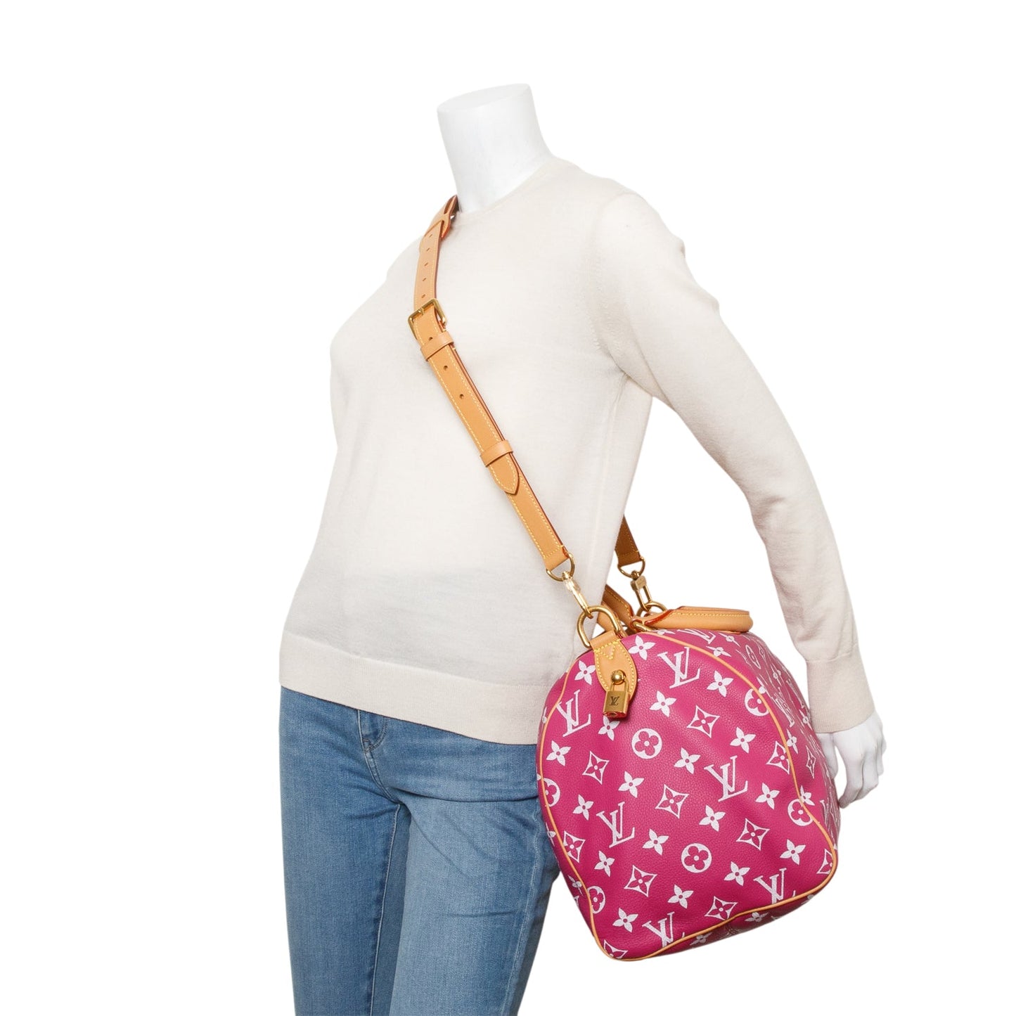 Louis Vuitton Pink Monogram Calf Leather Speedy P9 Bandouliere 40