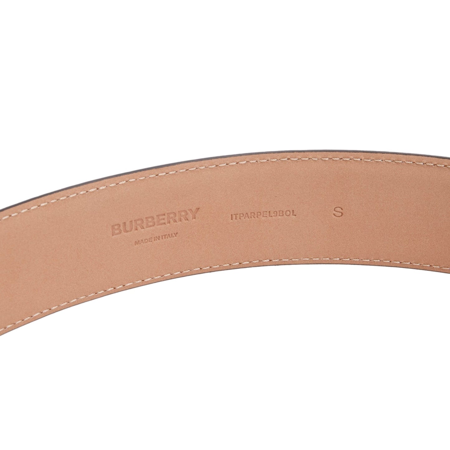 Burberry Brown Leather TB Buckle Belt