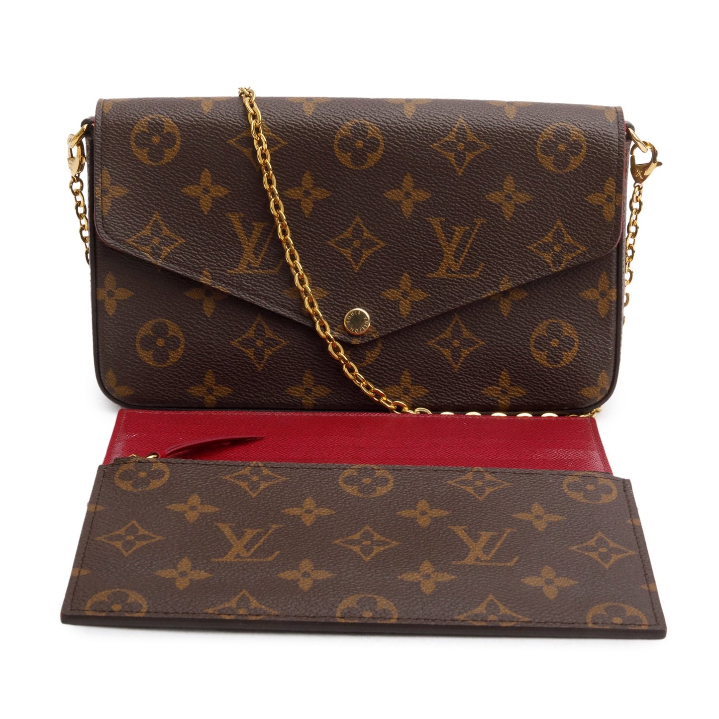 Louis Vuitton Fuschia Monogram Pochette Felicie Wallet on Chain