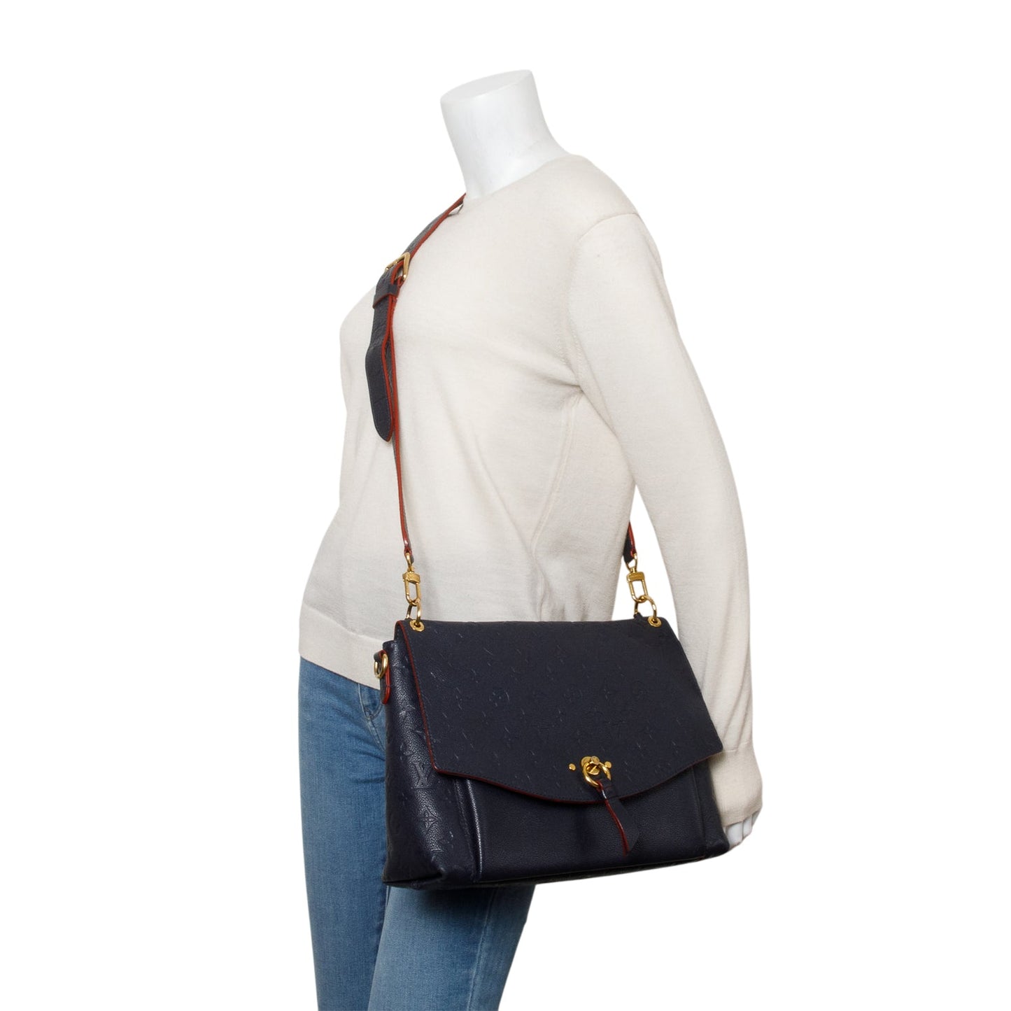 Louis Vuitton Navy Empreinte Blanche MM