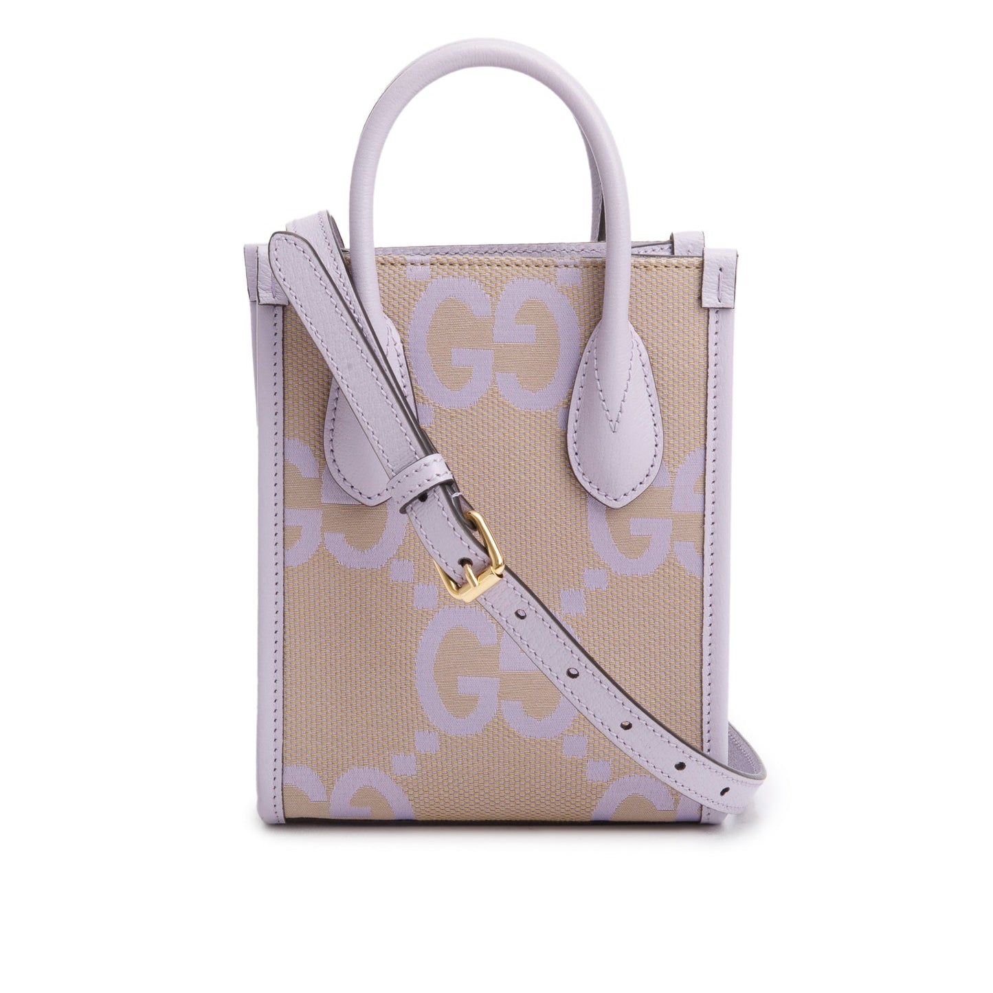 Gucci Purple Monogram Jumbo GG Textured Dollar Calfskin Mini Tote Bag