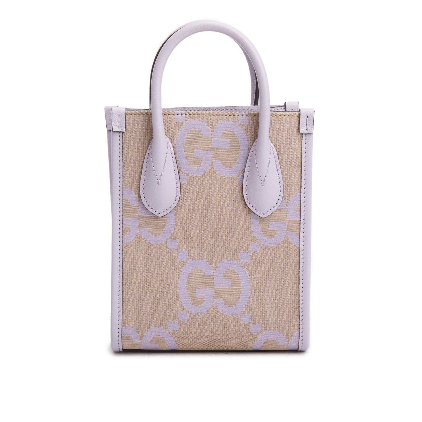Gucci Purple Monogram Jumbo GG Textured Dollar Calfskin Mini Tote Bag