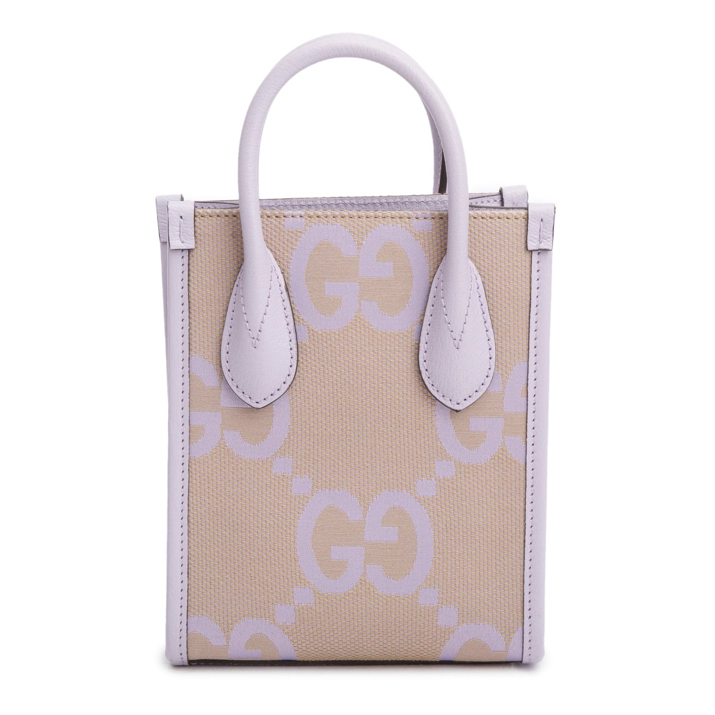 Gucci Purple Monogram Jumbo GG Textured Dollar Calfskin Mini Tote Bag