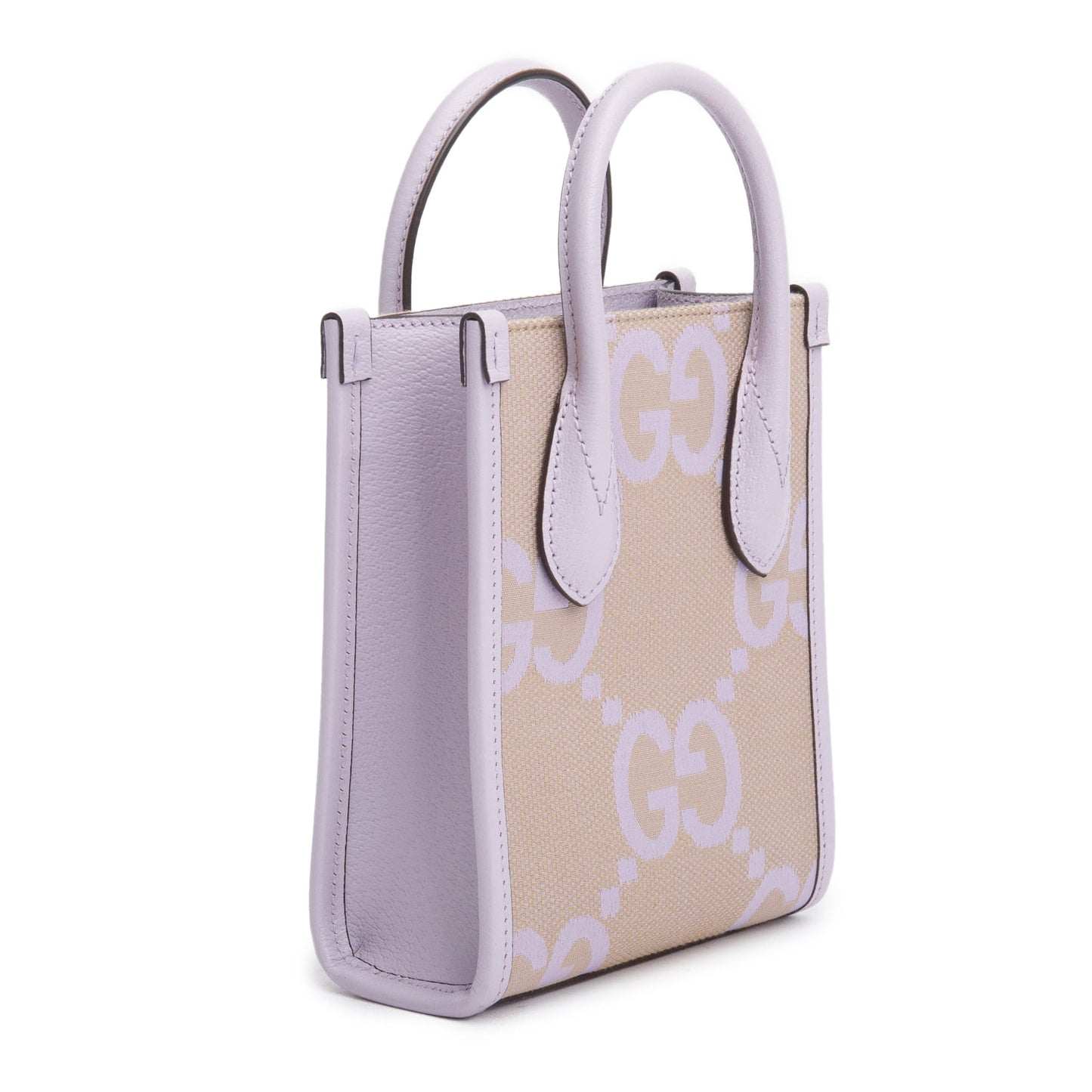Gucci Purple Monogram Jumbo GG Textured Dollar Calfskin Mini Tote Bag