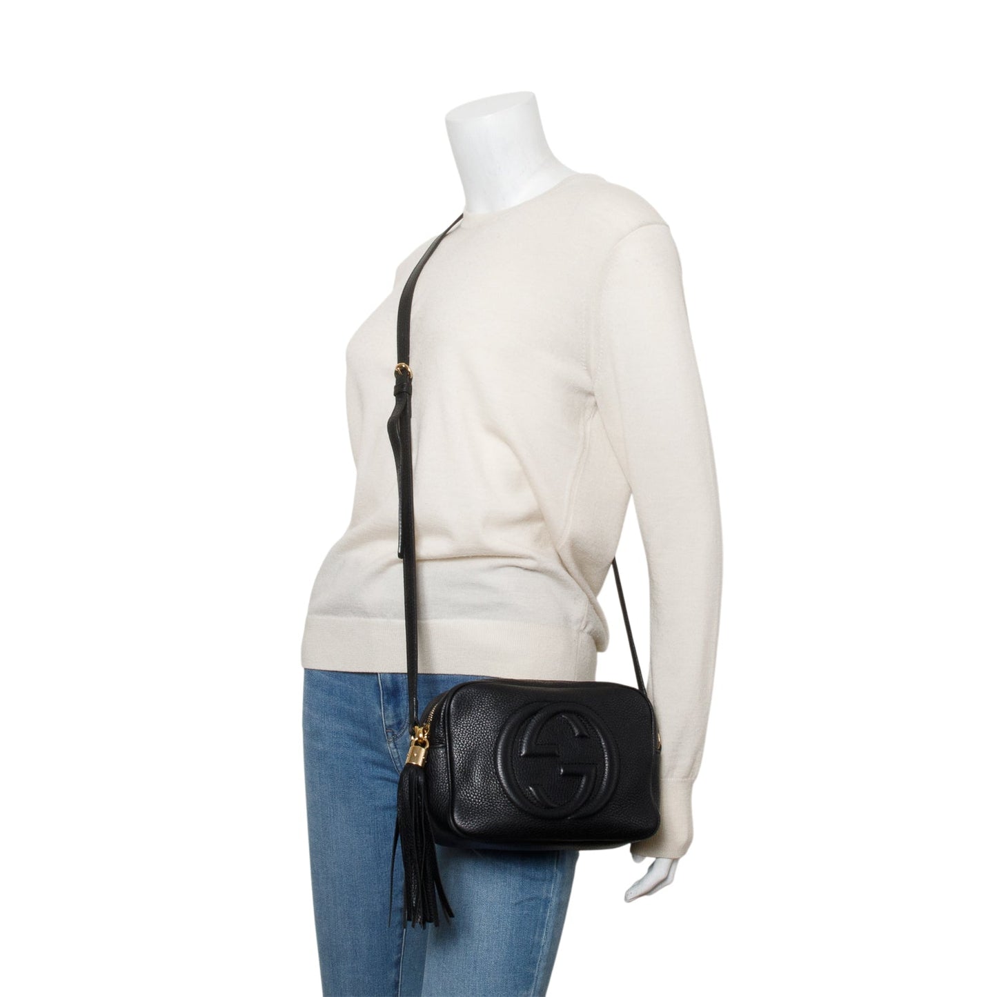 Gucci Black Pebbled Calfskin Leather Small Soho Disco Bag