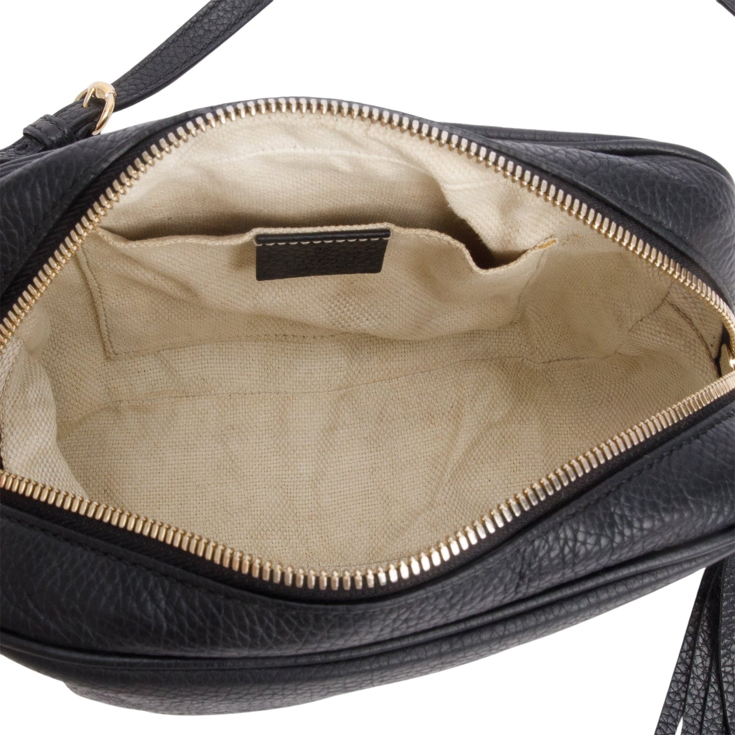 Gucci Black Pebbled Calfskin Leather Small Soho Disco Bag