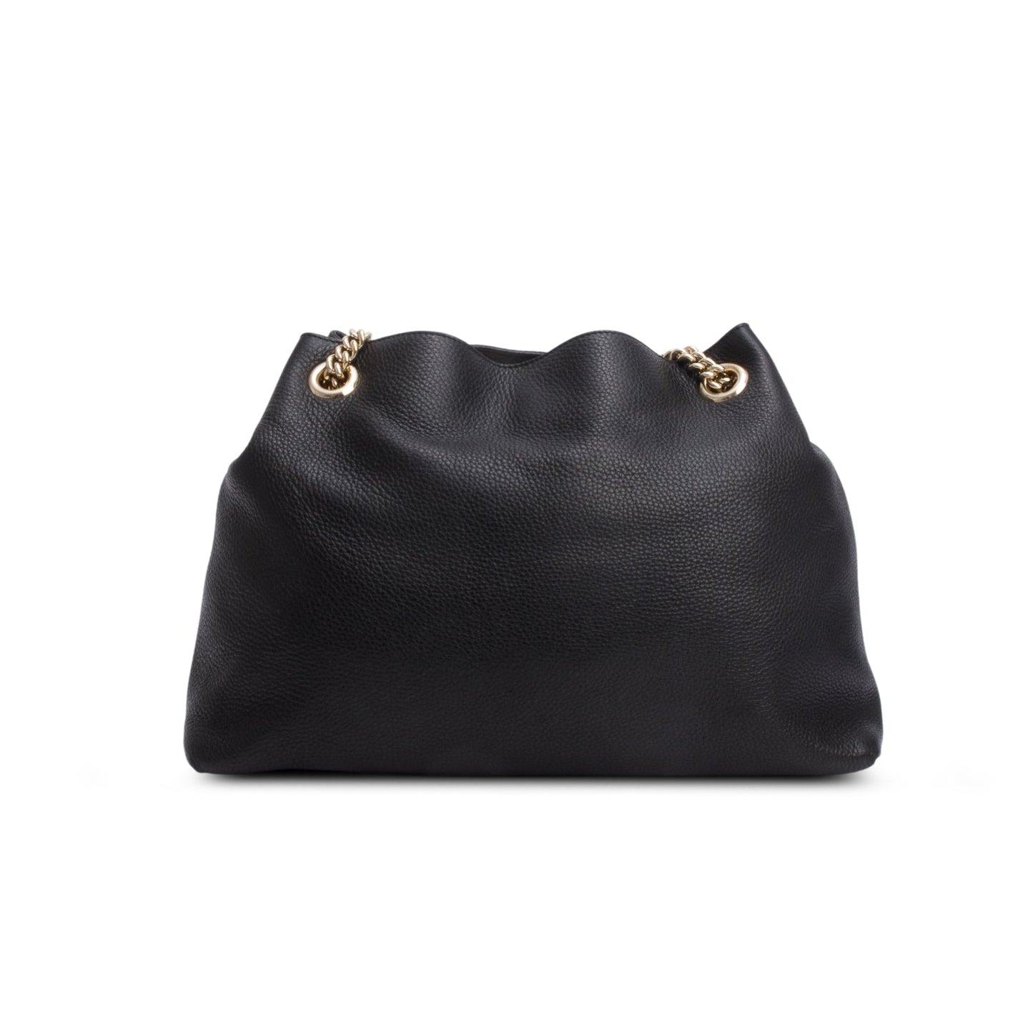 Gucci Black Grained Leather Medium Soho Chain Tote