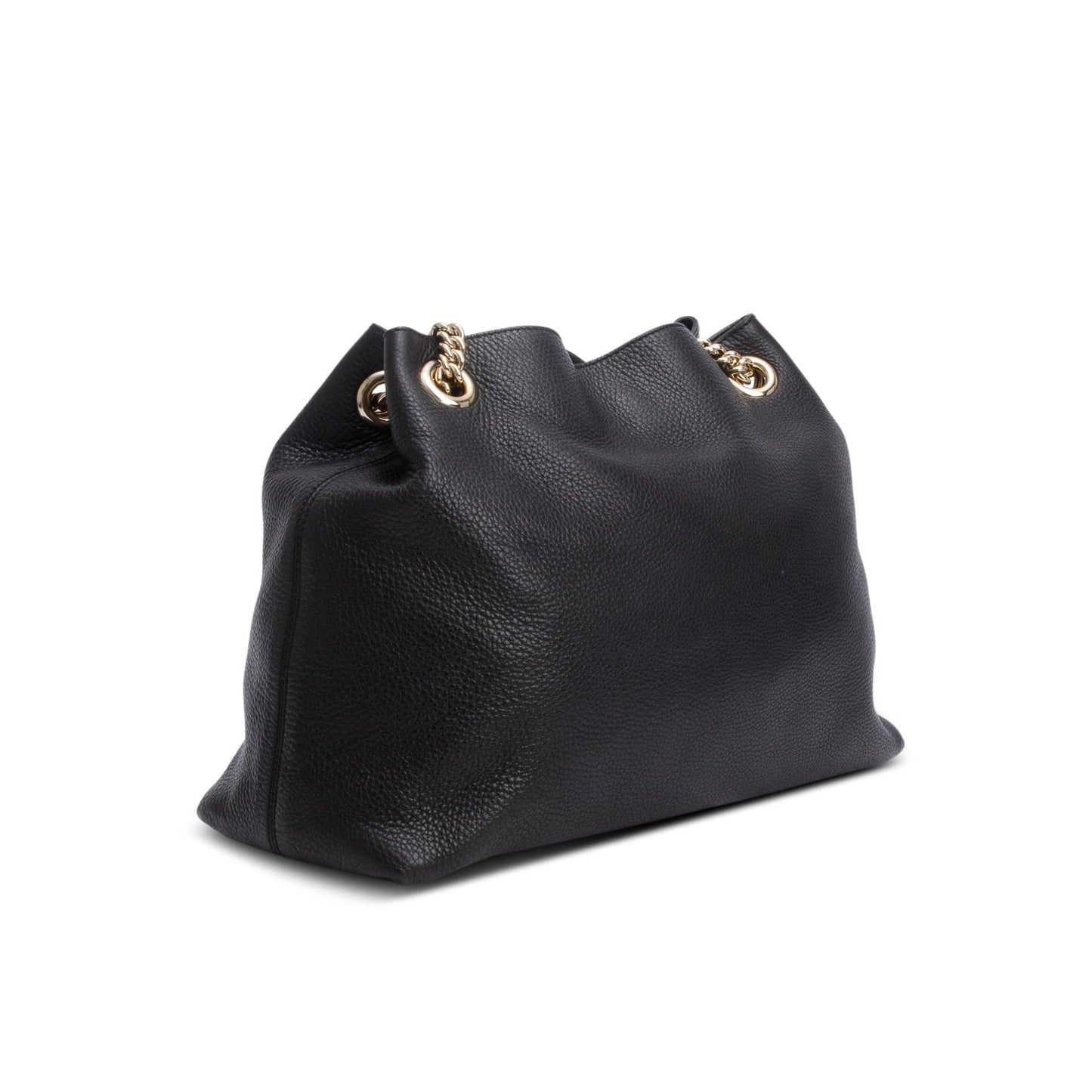Gucci Black Grained Leather Medium Soho Chain Tote