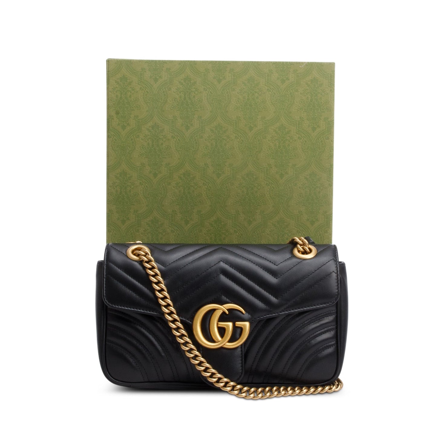 Gucci 2023 Black GG Marmont Matelasse Medium Shoulder Bag