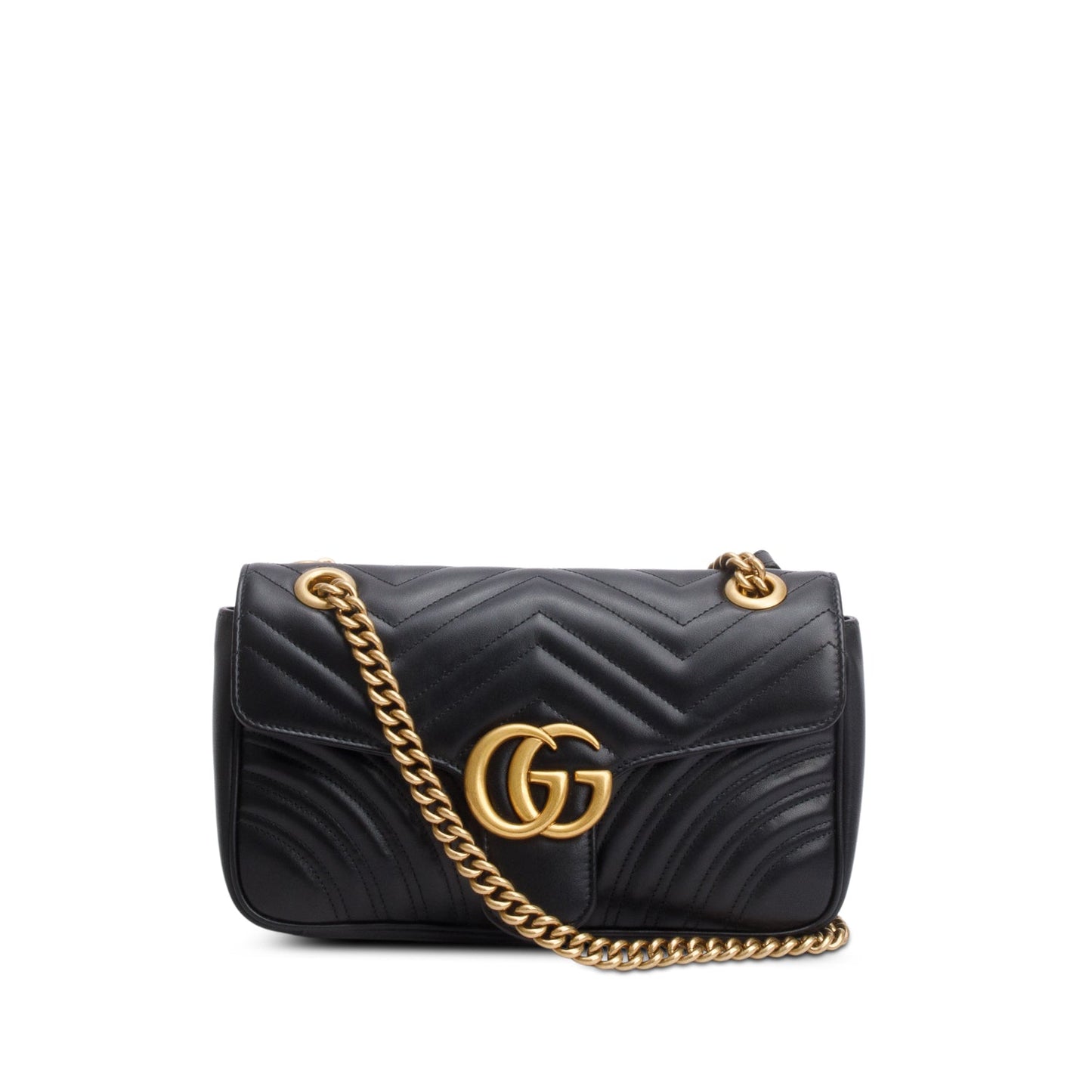 Gucci 2023 Black GG Marmont Matelasse Medium Shoulder Bag