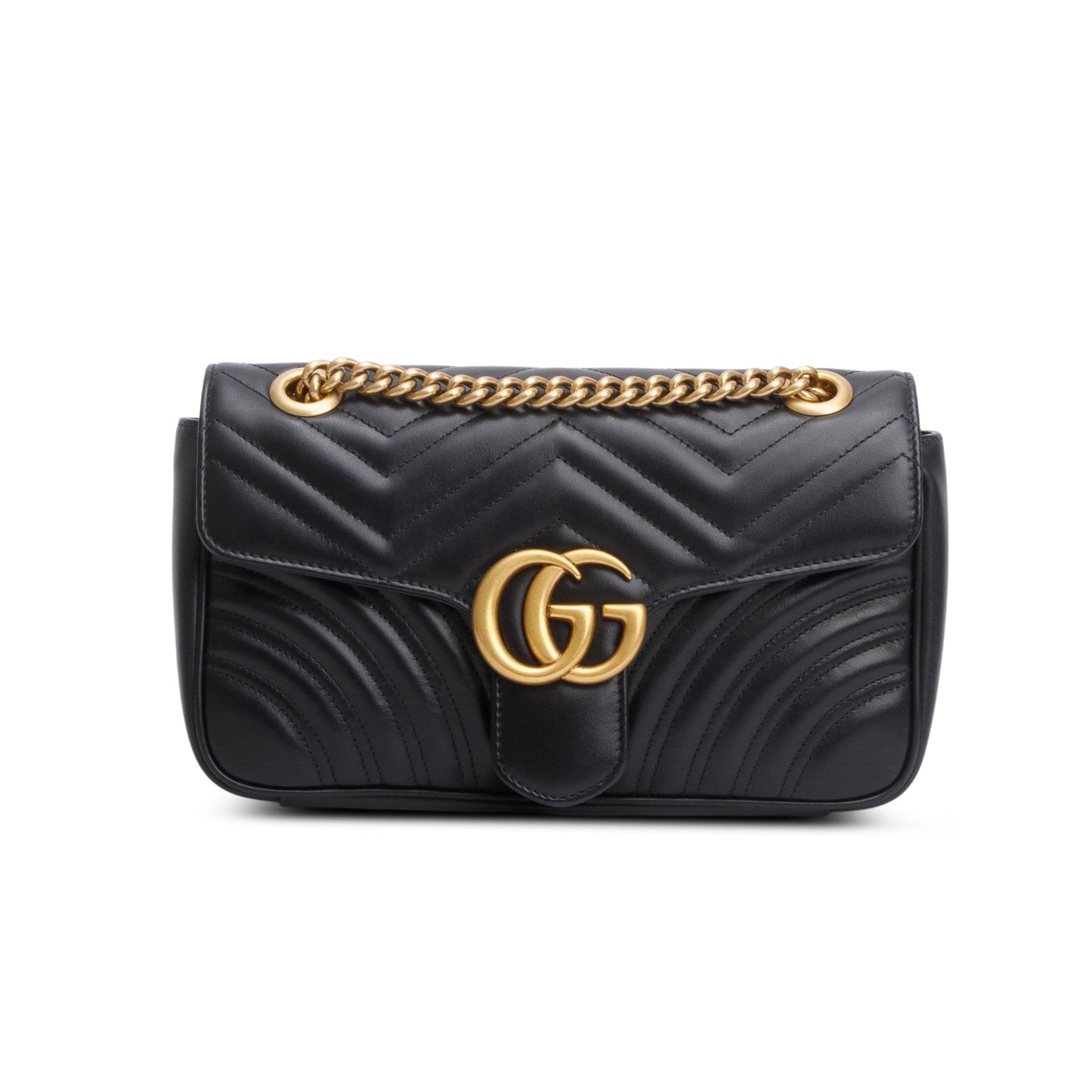Gucci 2023 Black GG Marmont Matelasse Medium Shoulder Bag