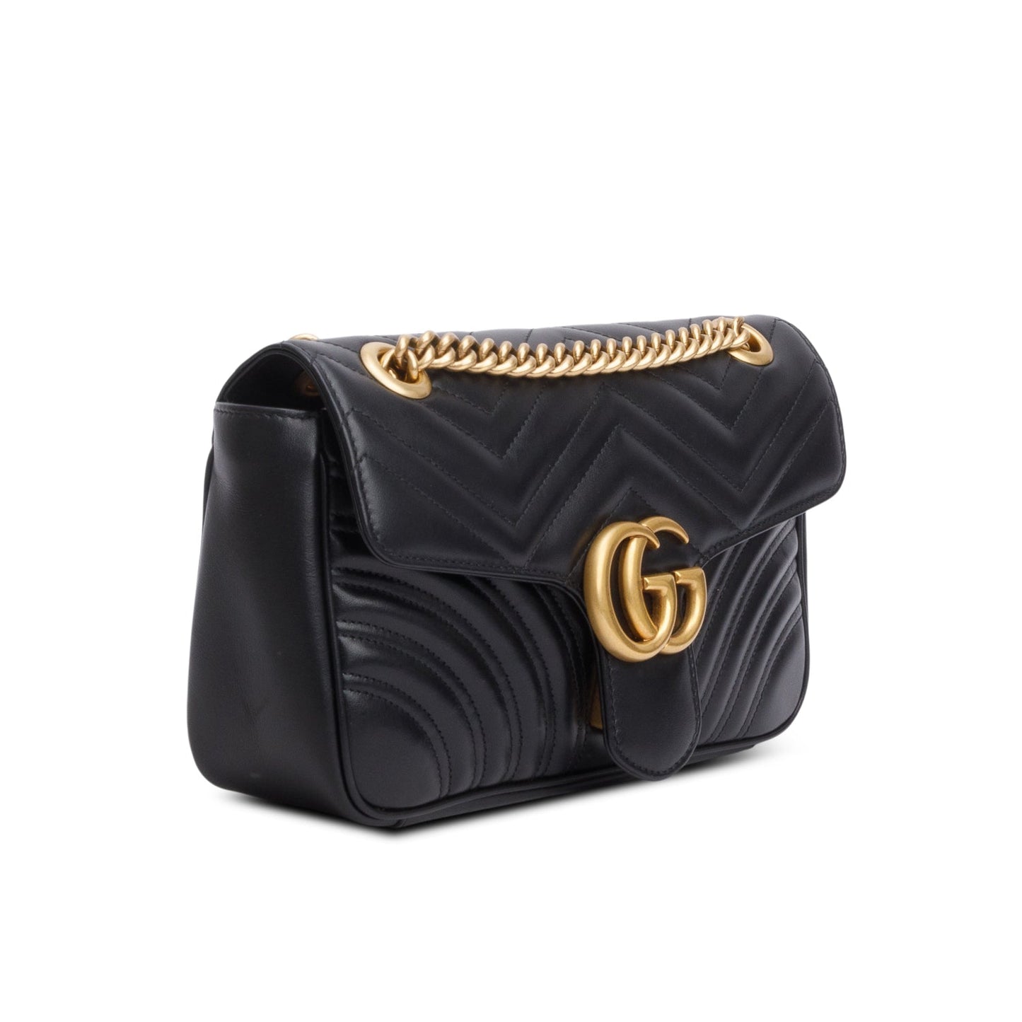 Gucci 2023 Black GG Marmont Matelasse Medium Shoulder Bag